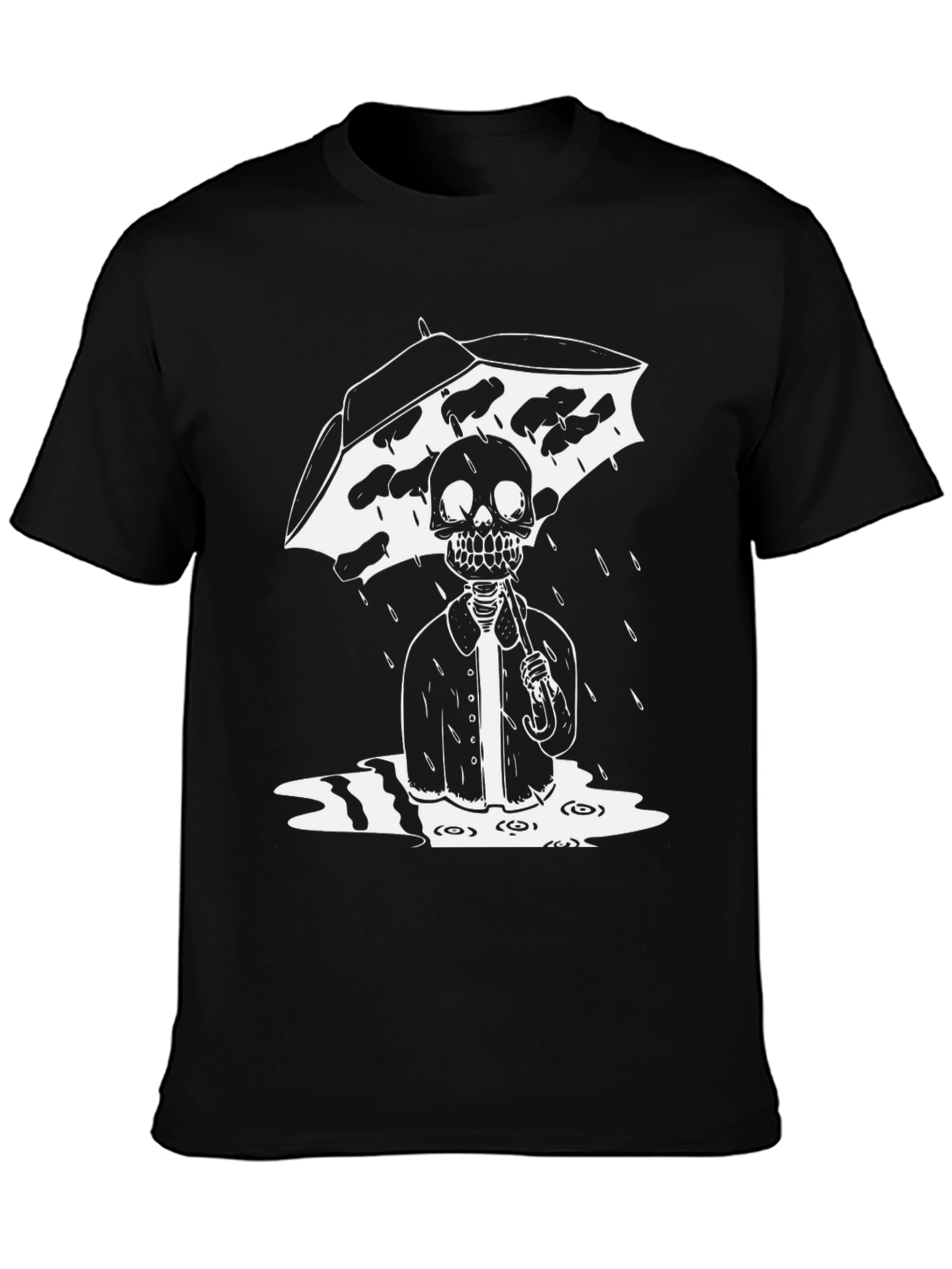 Skeleton Rain T-Shirt - Gothic Style