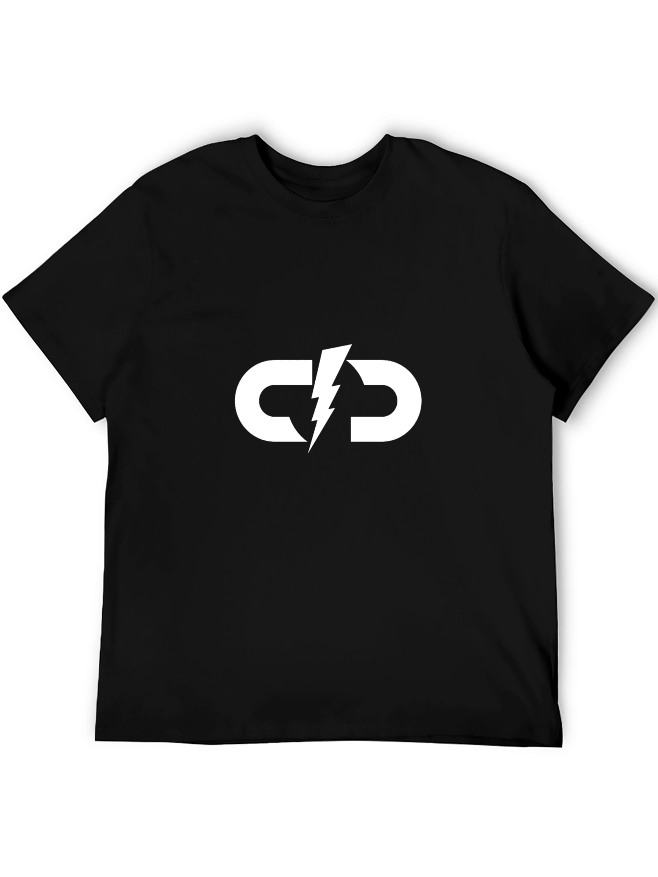 Black T-Shirt with White Lightning CD Logo