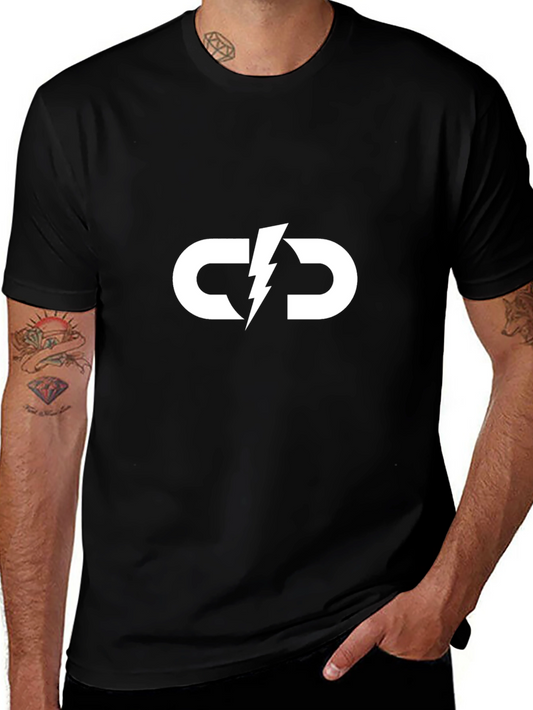 Black T-Shirt with White Lightning CD Logo