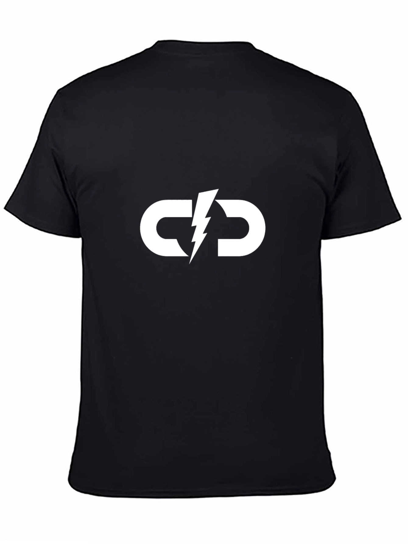 Black T-Shirt with White Lightning CD Logo