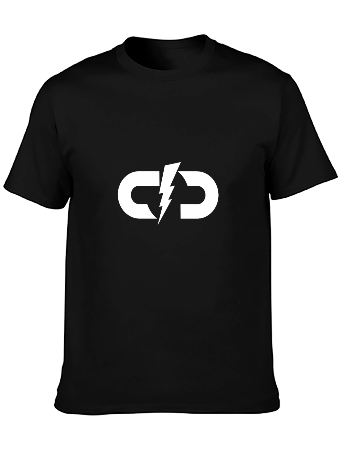 Black T-Shirt with White Lightning CD Logo