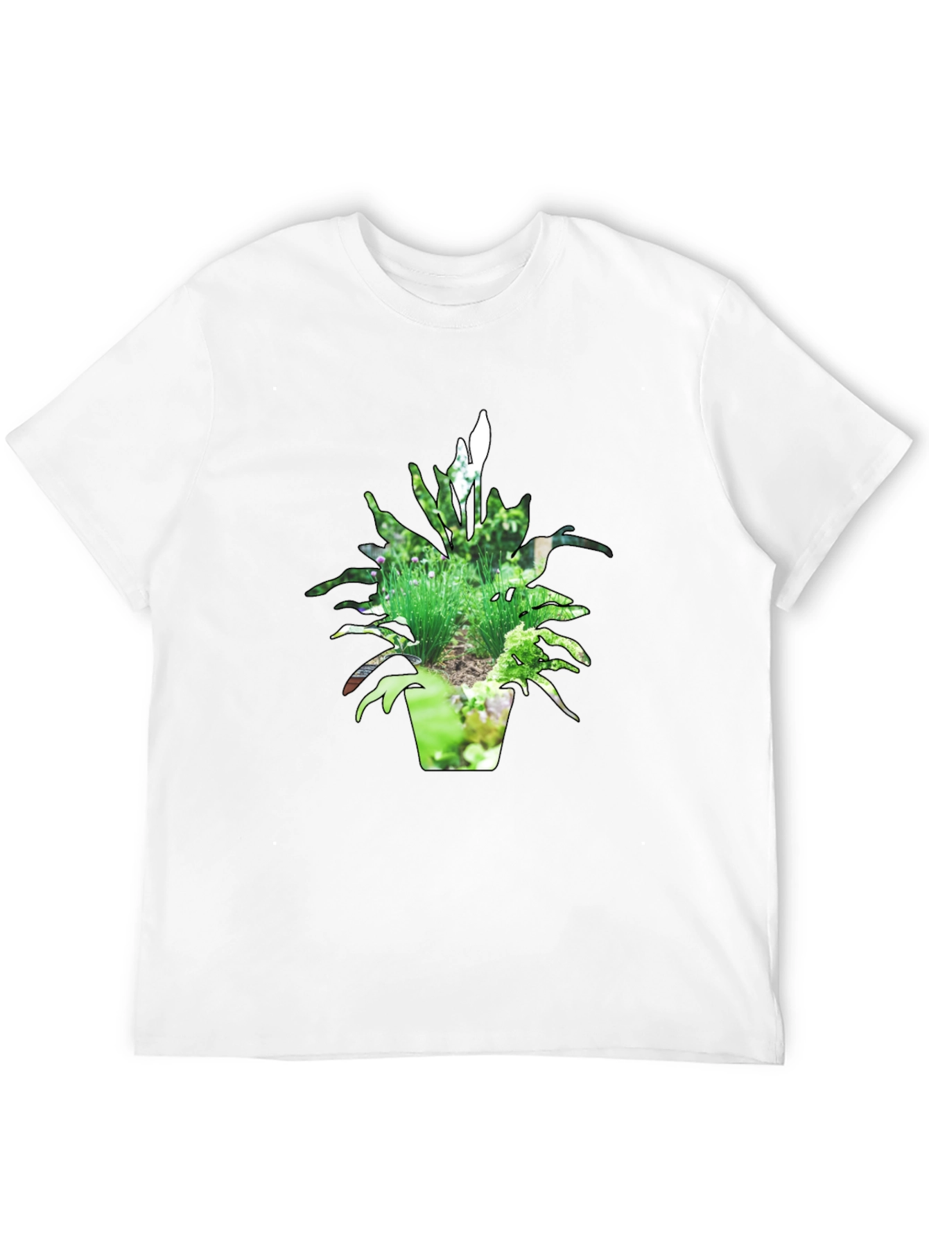 Nature Pot Plant Black T-Shirt