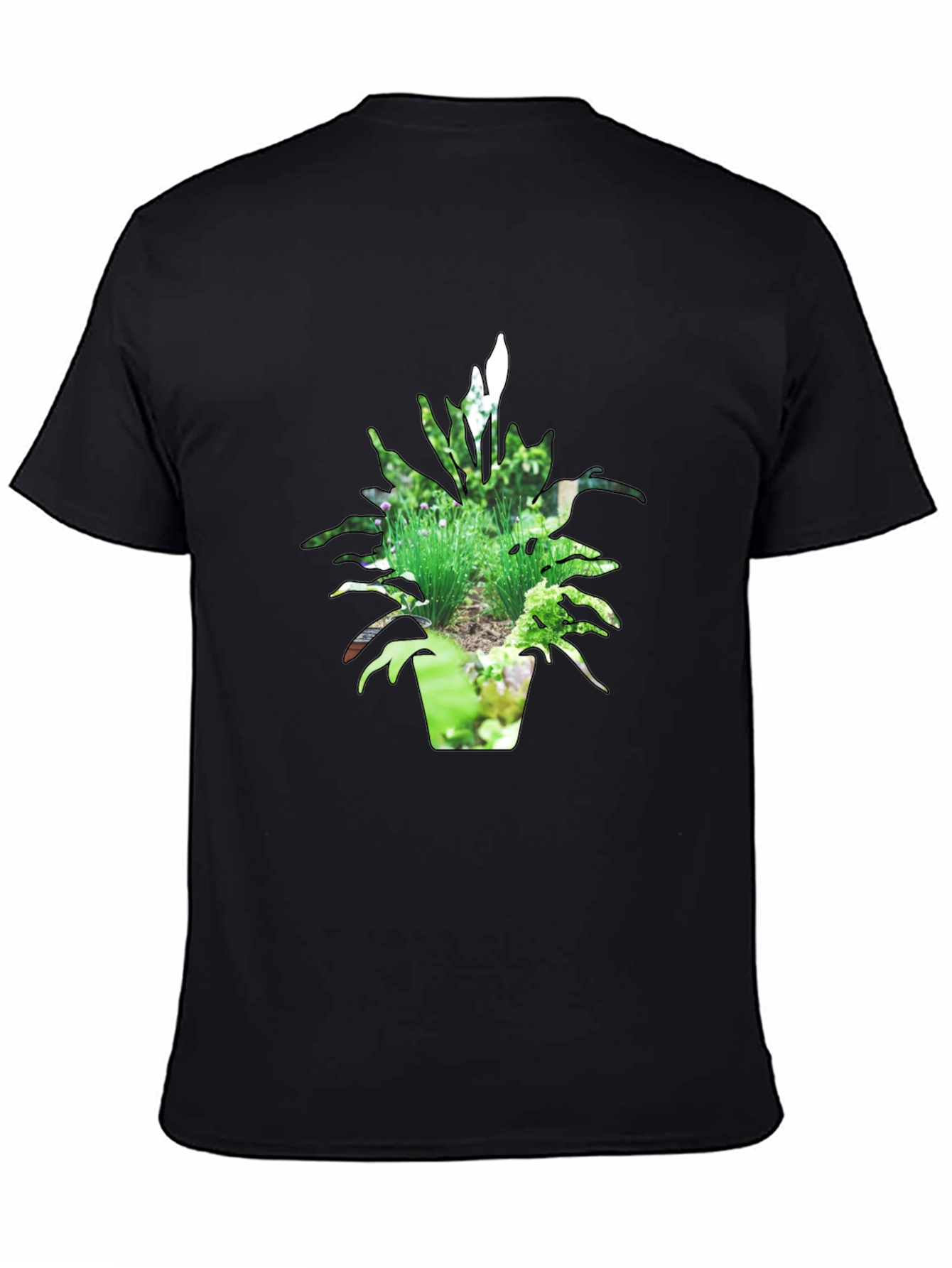 Nature Pot Plant Black T-Shirt
