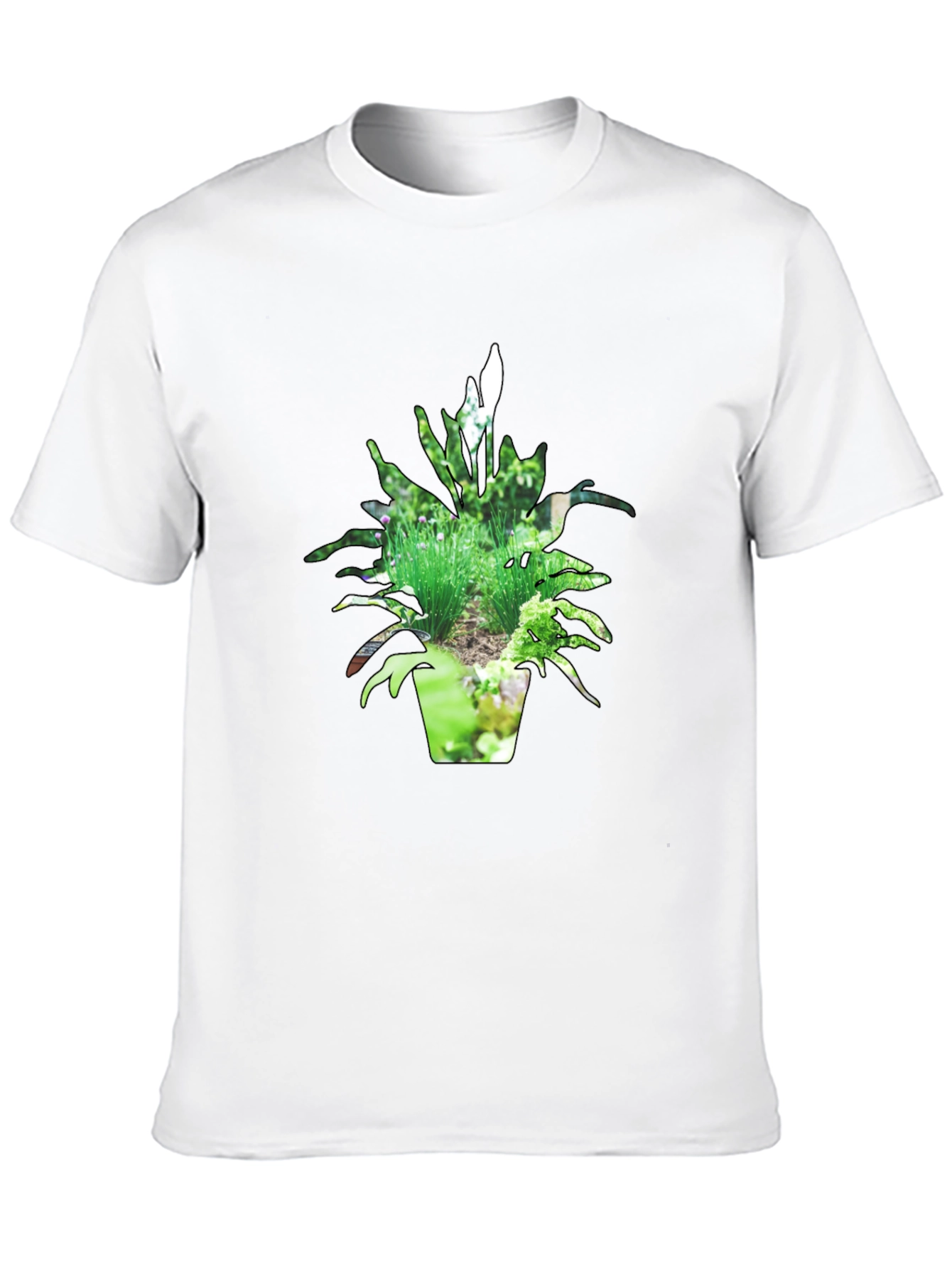 Nature Pot Plant Black T-Shirt
