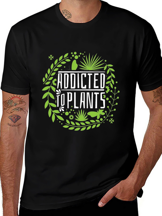 Addicted to Plants Graphic Tee - Black Cotton T-Shirt