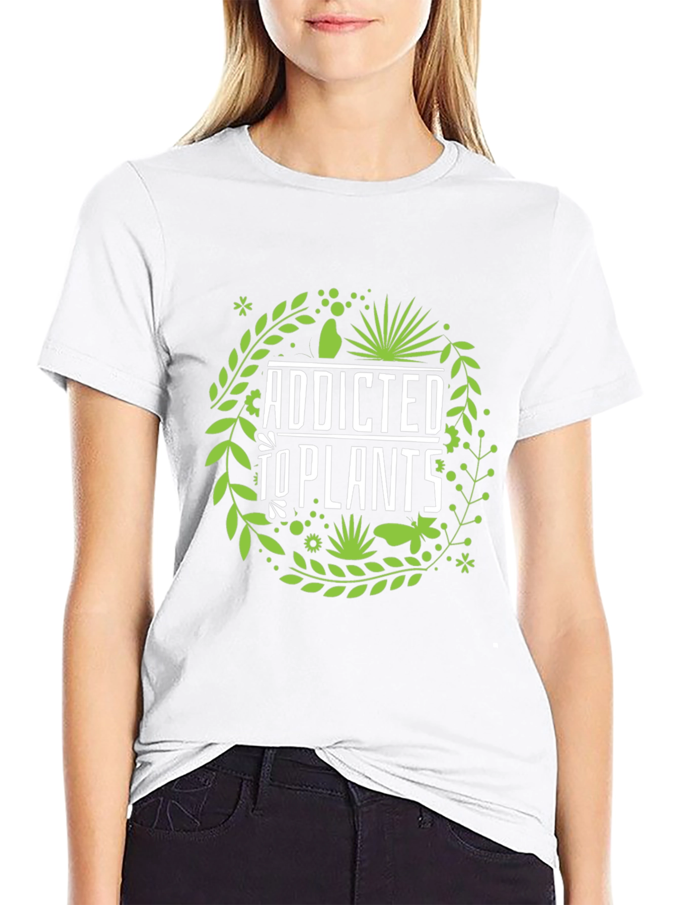 Addicted to Plants Graphic Tee - Black Cotton T-Shirt