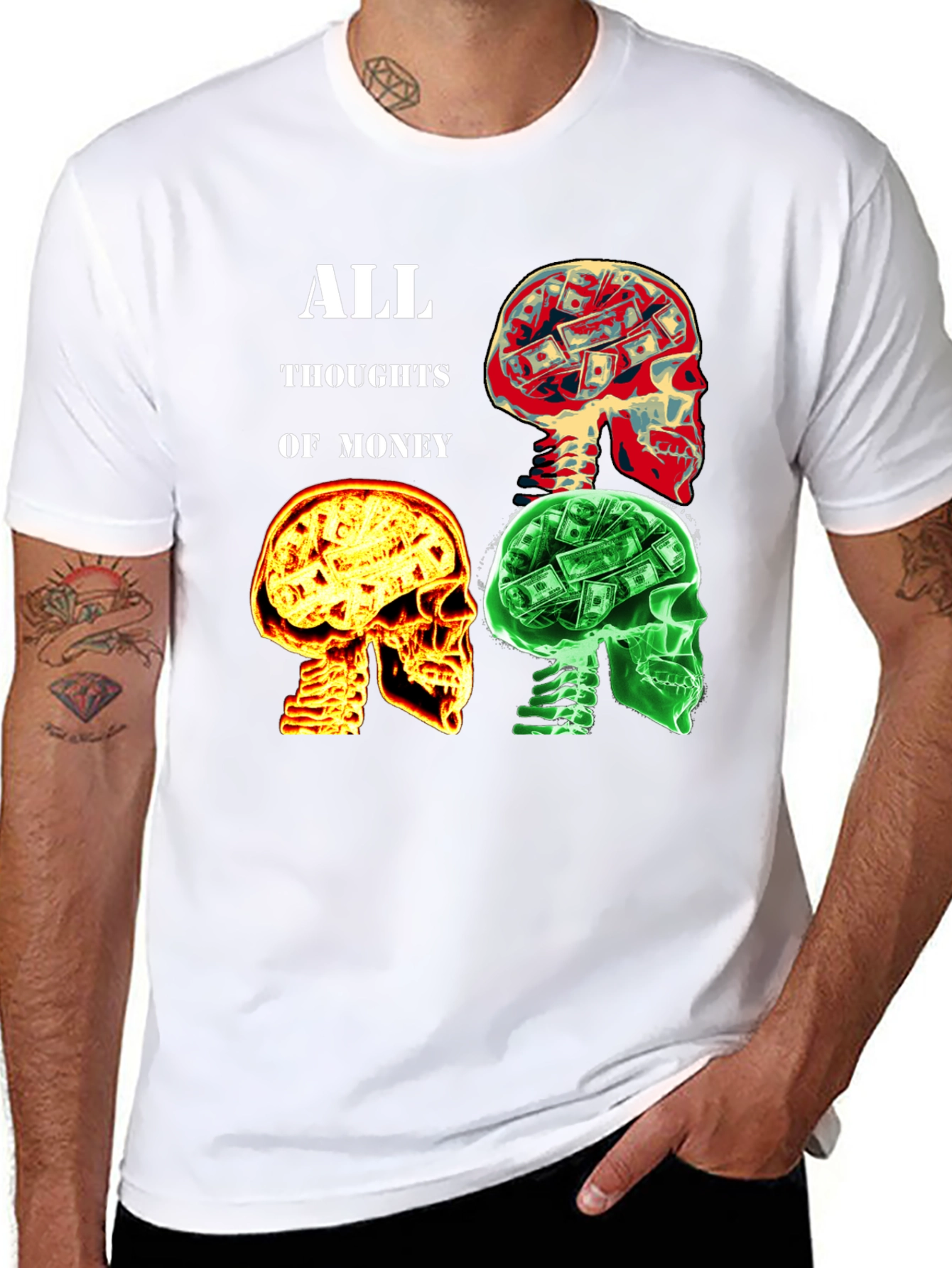 Money Minded Graphic T-Shirt - All Thoughts Of Money