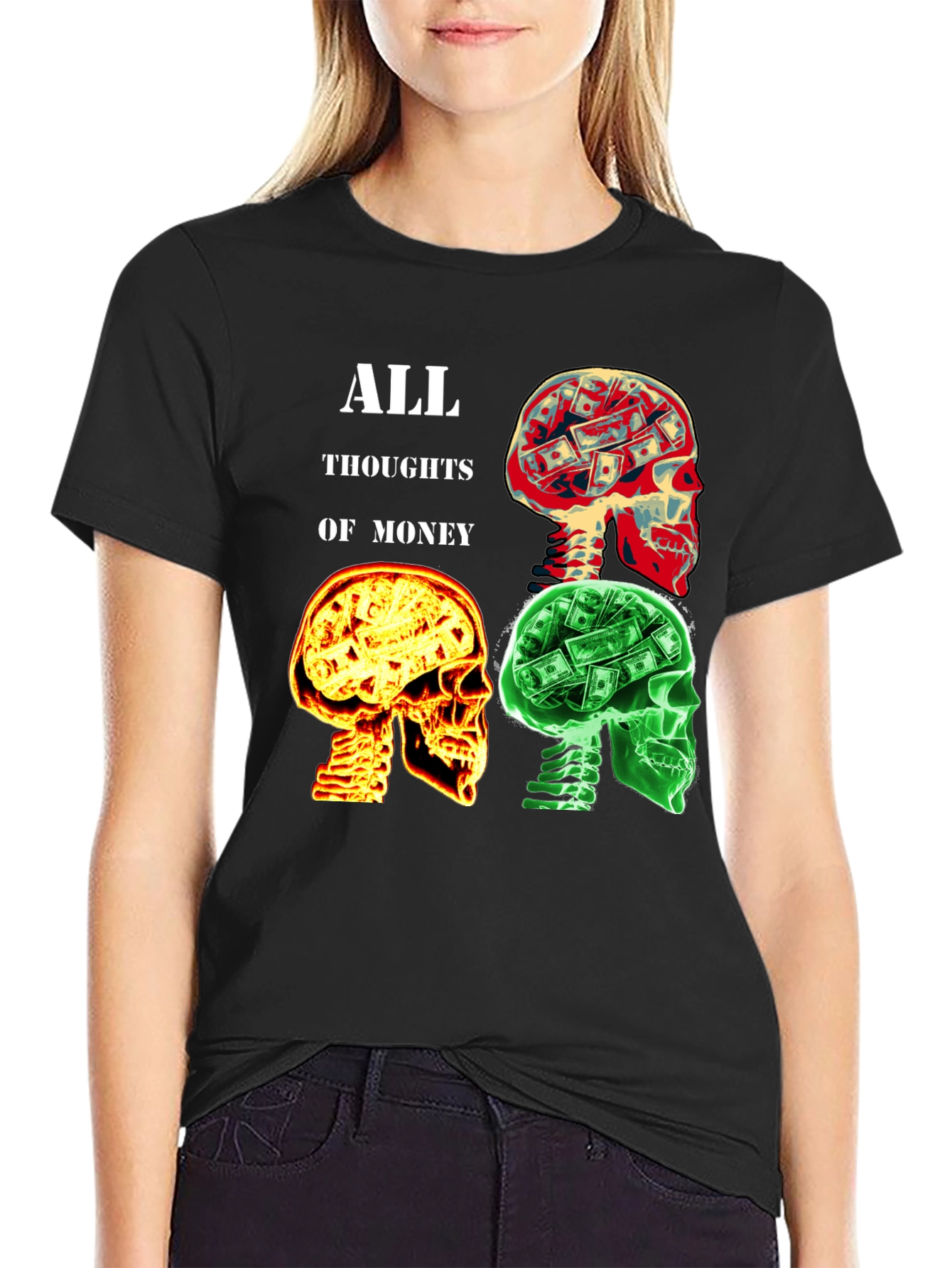 Money Minded Graphic T-Shirt - All Thoughts Of Money