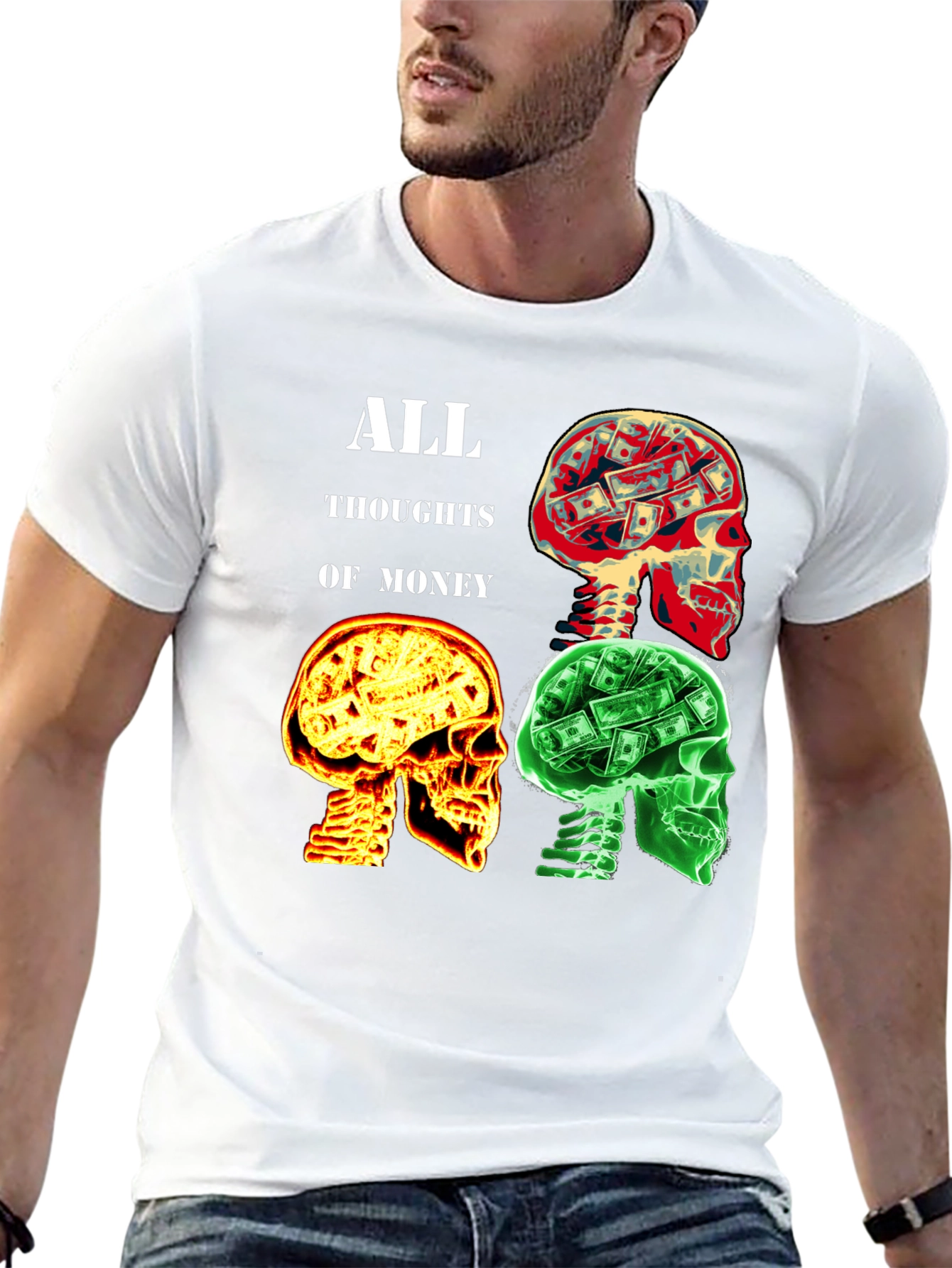 Money Minded Graphic T-Shirt - All Thoughts Of Money