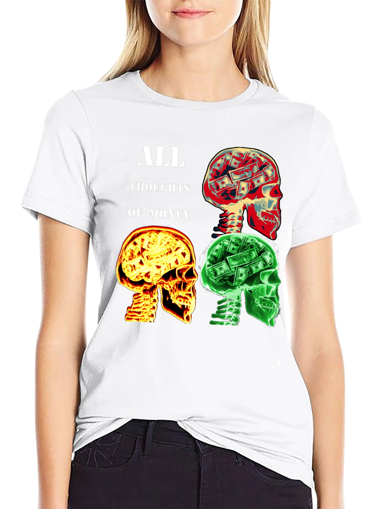 Money Minded Graphic T-Shirt - All Thoughts Of Money