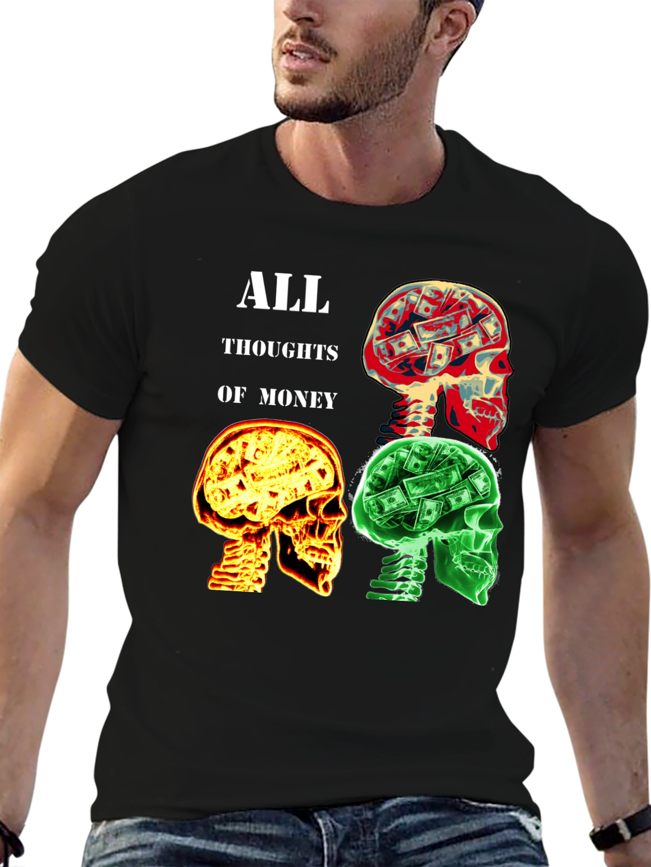 Money Minded Graphic T-Shirt - All Thoughts Of Money