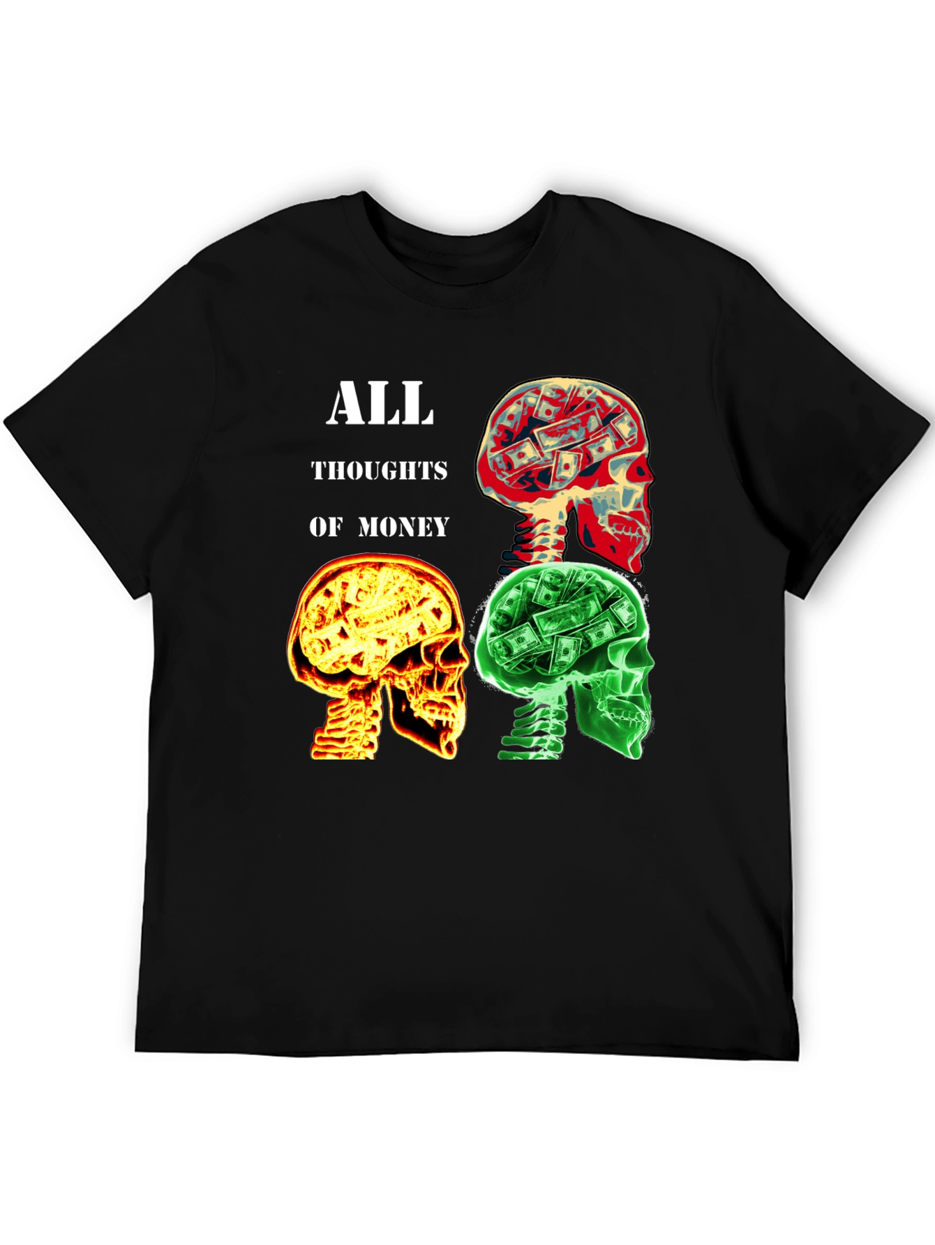 Money Minded Graphic T-Shirt - All Thoughts Of Money