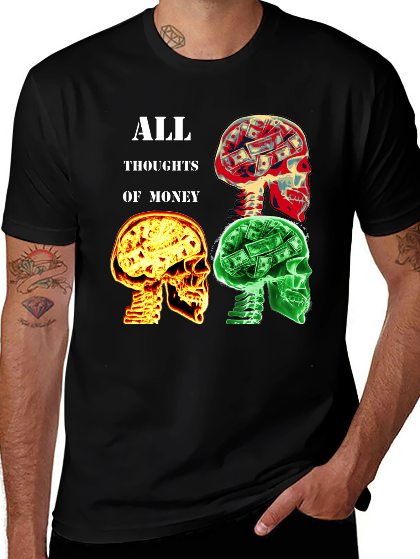 Money Minded Graphic T-Shirt - All Thoughts Of Money