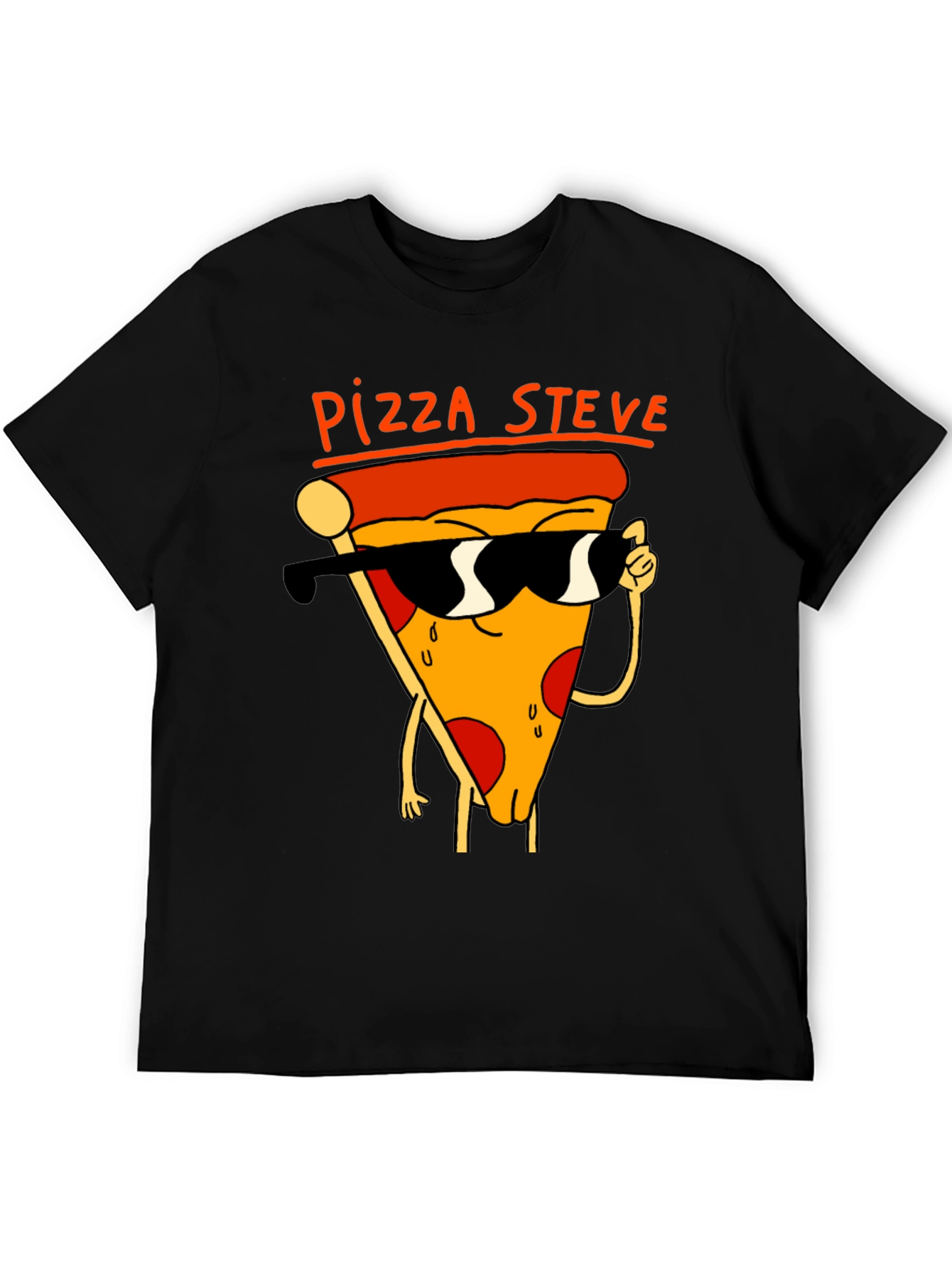 Pizza Steve Black T-Shirt