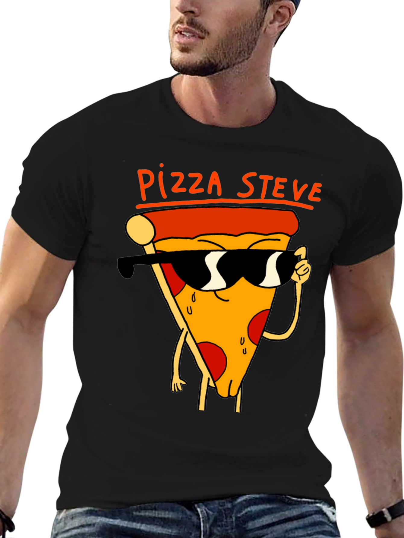 Pizza Steve Black T-Shirt