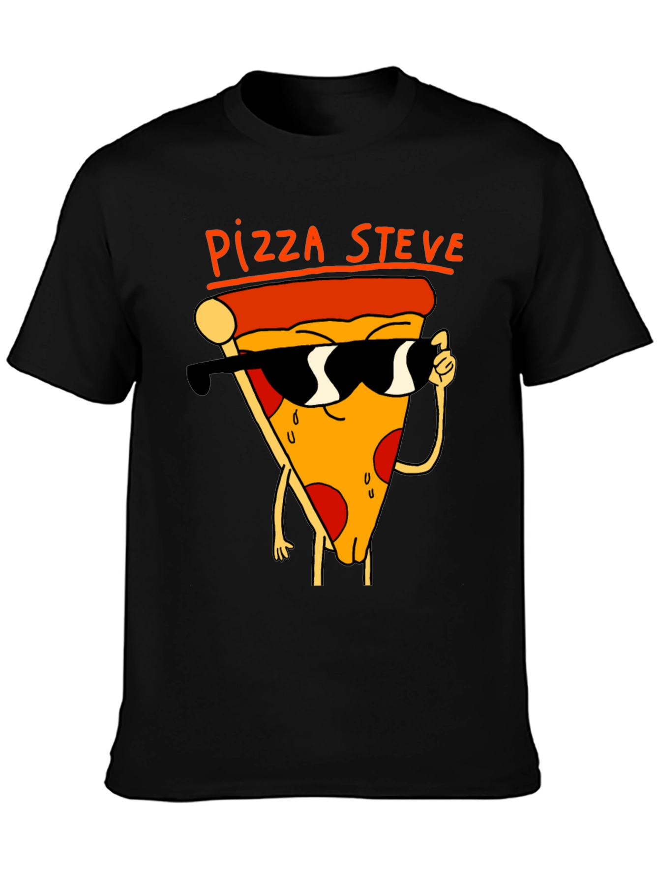 Pizza Steve Black T-Shirt