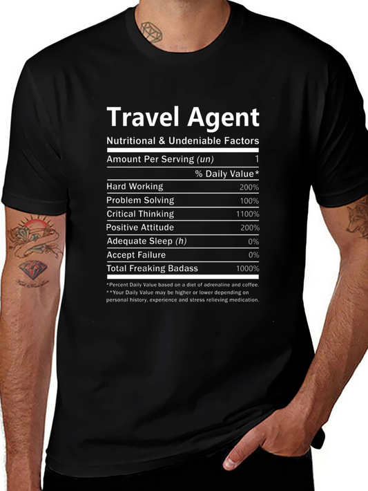 Travel Agent Nutritional Facts T-Shirt