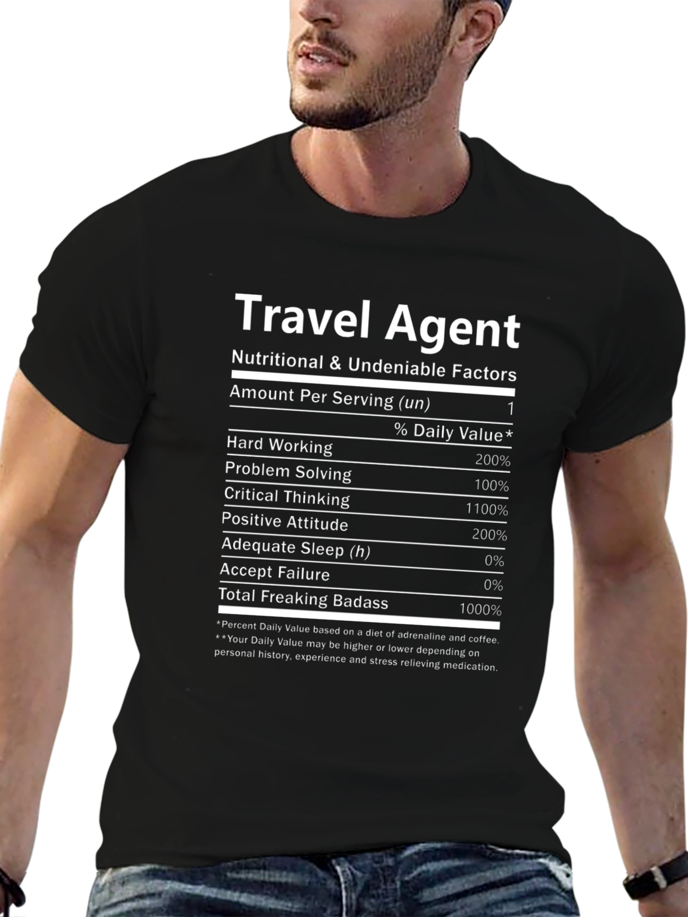 Travel Agent Nutritional Facts T-Shirt