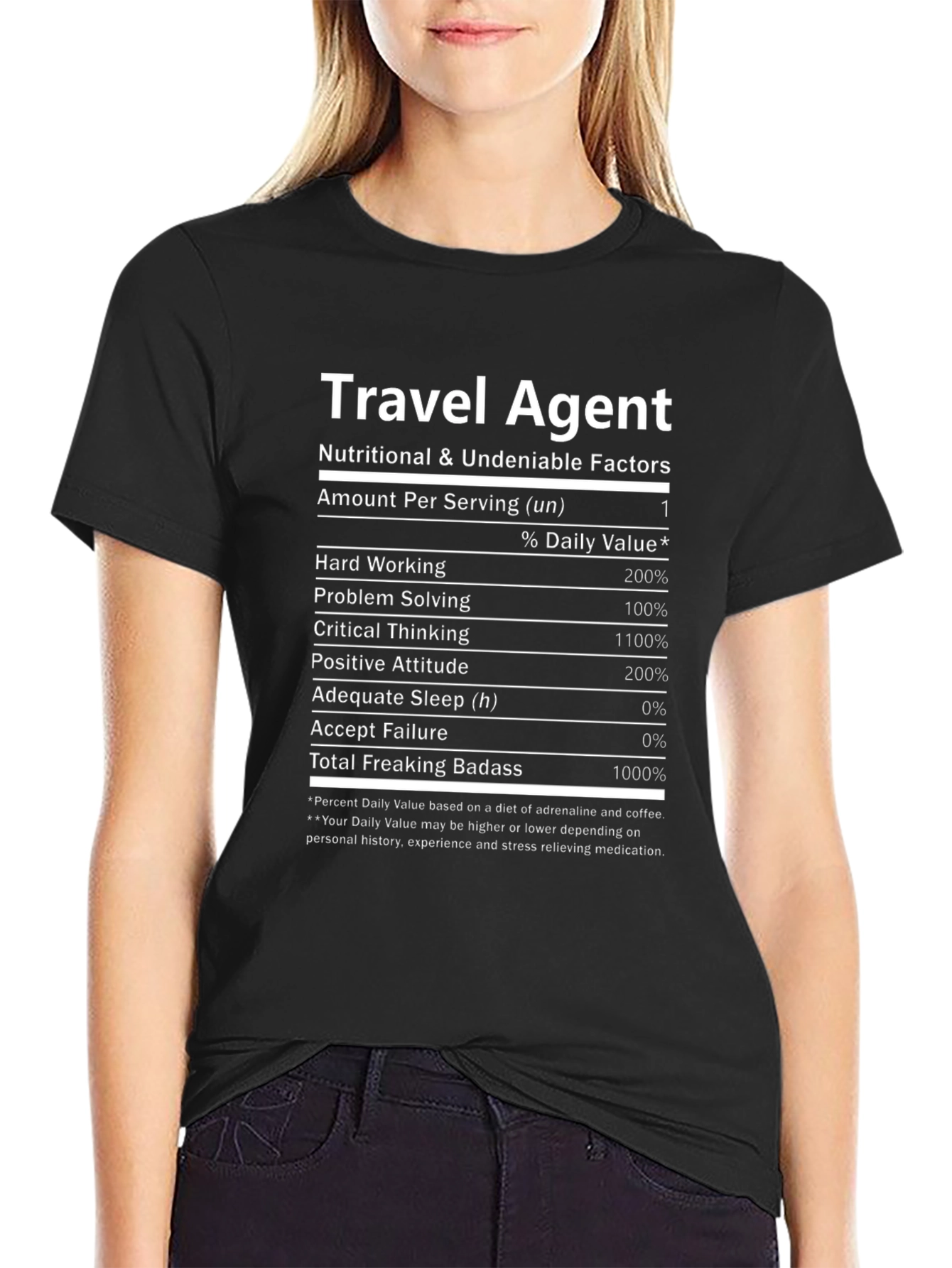 Travel Agent Nutritional Facts T-Shirt