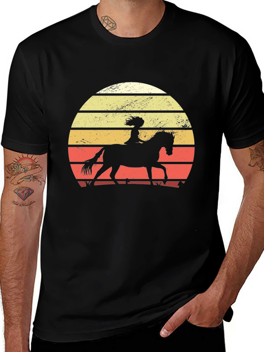 Vintage Horse Rider T-Shirt - Retro Style