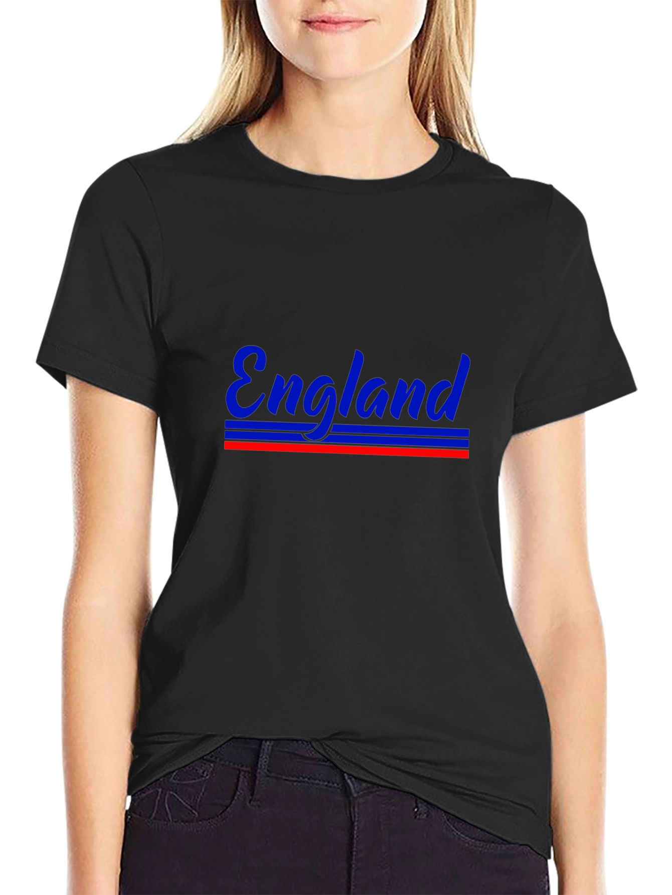 England T-Shirt: Stylish Blue & Red Design