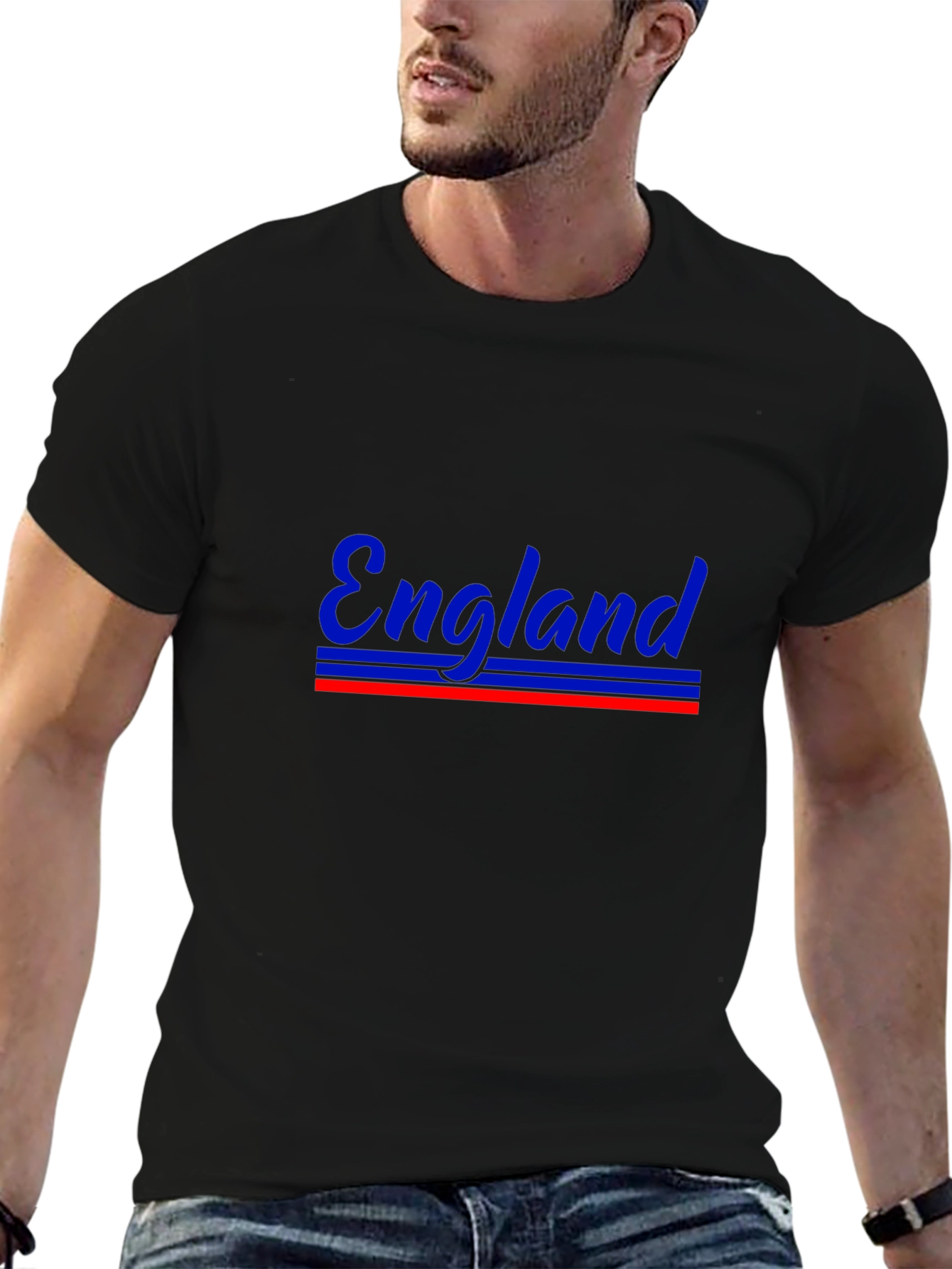 England T-Shirt: Stylish Blue & Red Design