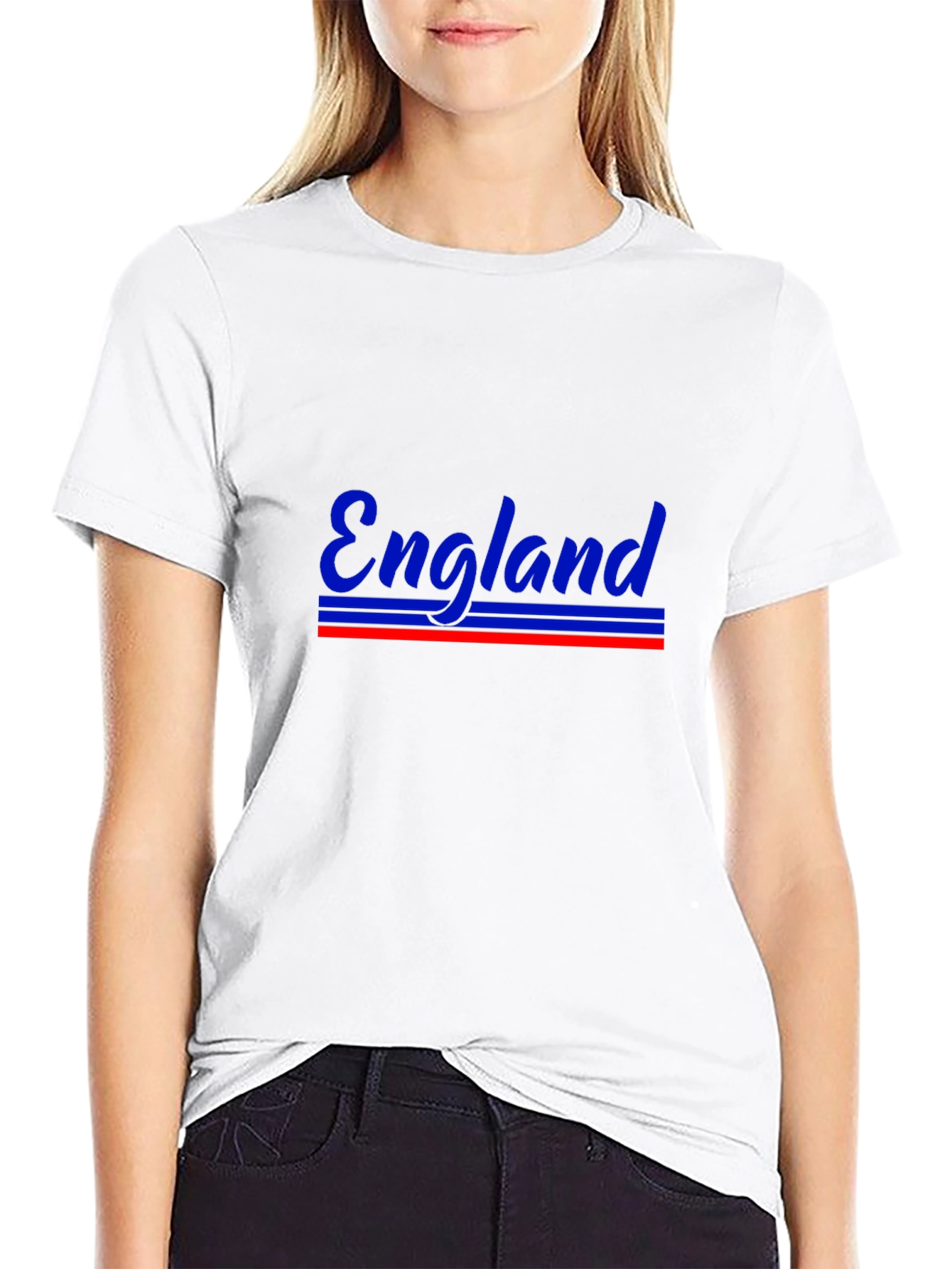 England T-Shirt: Stylish Blue & Red Design