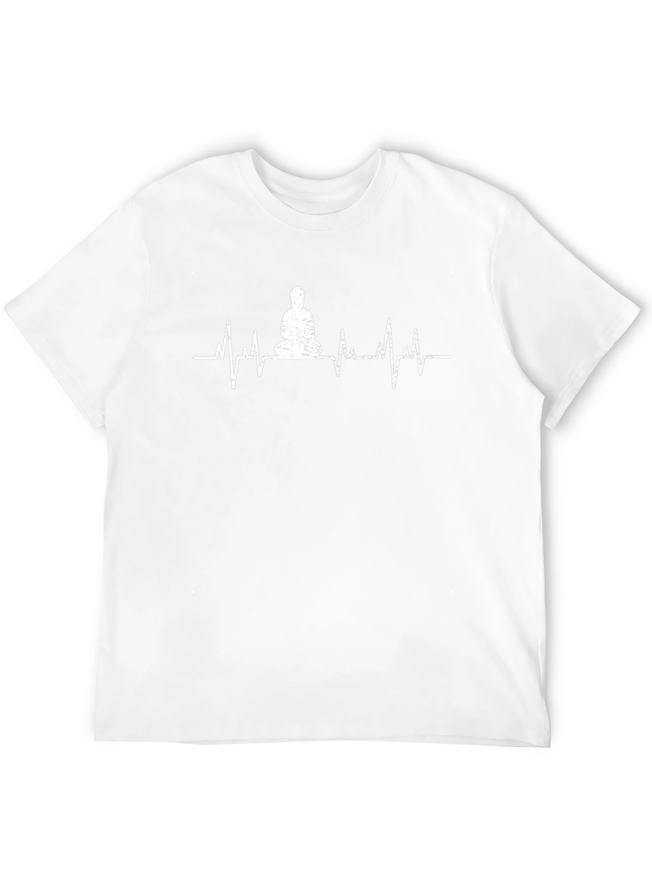 Zen Heartbeat T-Shirt - Meditating Buddha ECG Line Tee