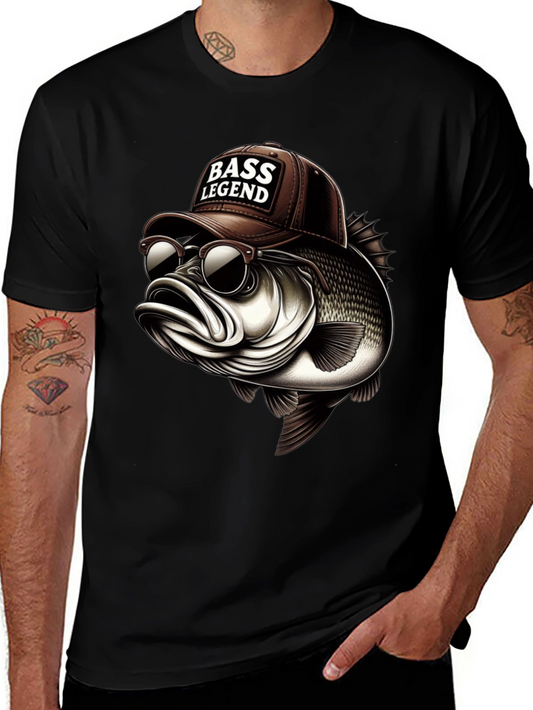 Bass Legend Graphic Tee - Cool Fishing Shirt