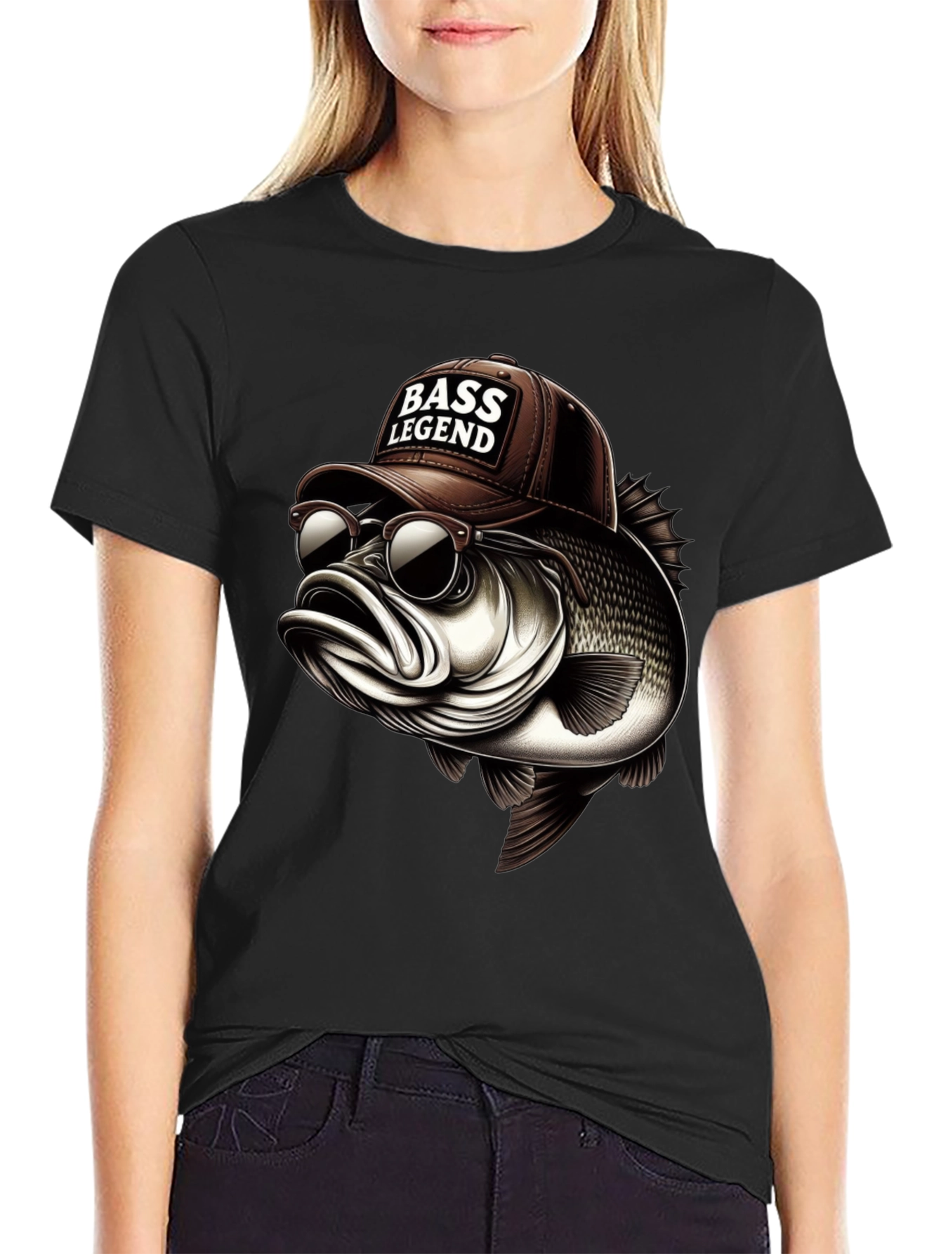 Bass Legend Graphic Tee - Cool Fishing Shirt