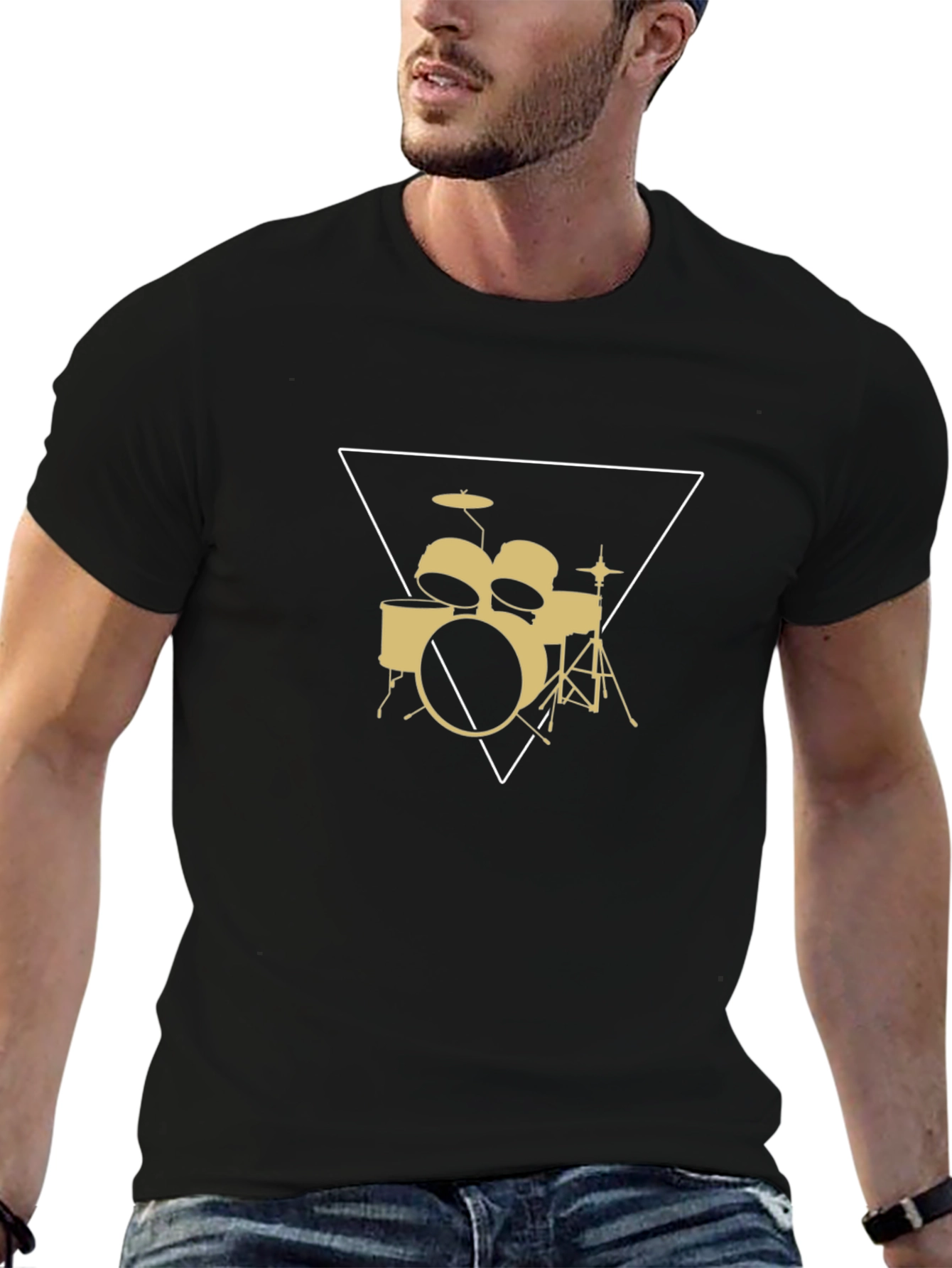 Drum Set Graphic Tee - Band Musician T-Shirt