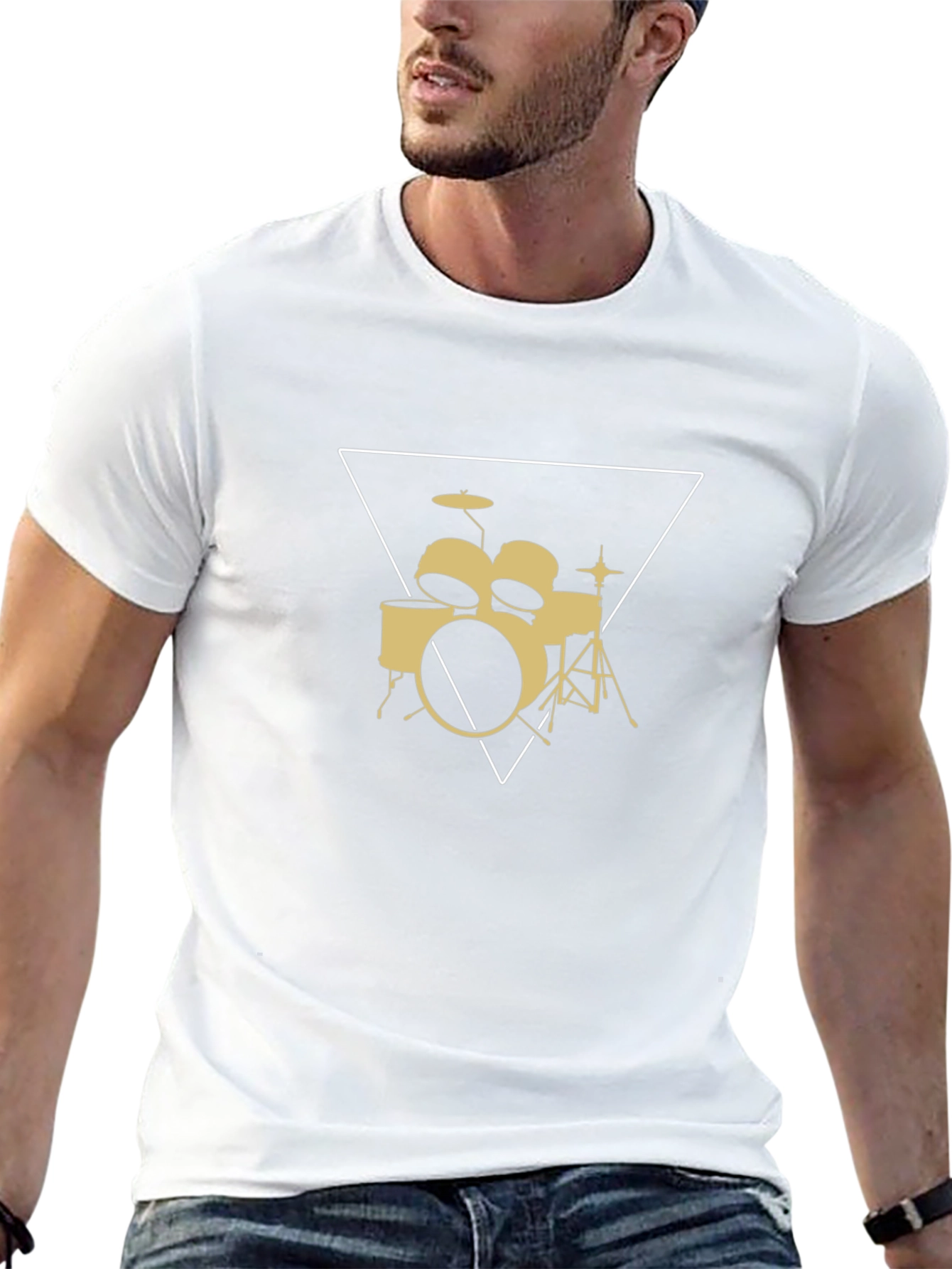 Drum Set Graphic Tee - Band Musician T-Shirt