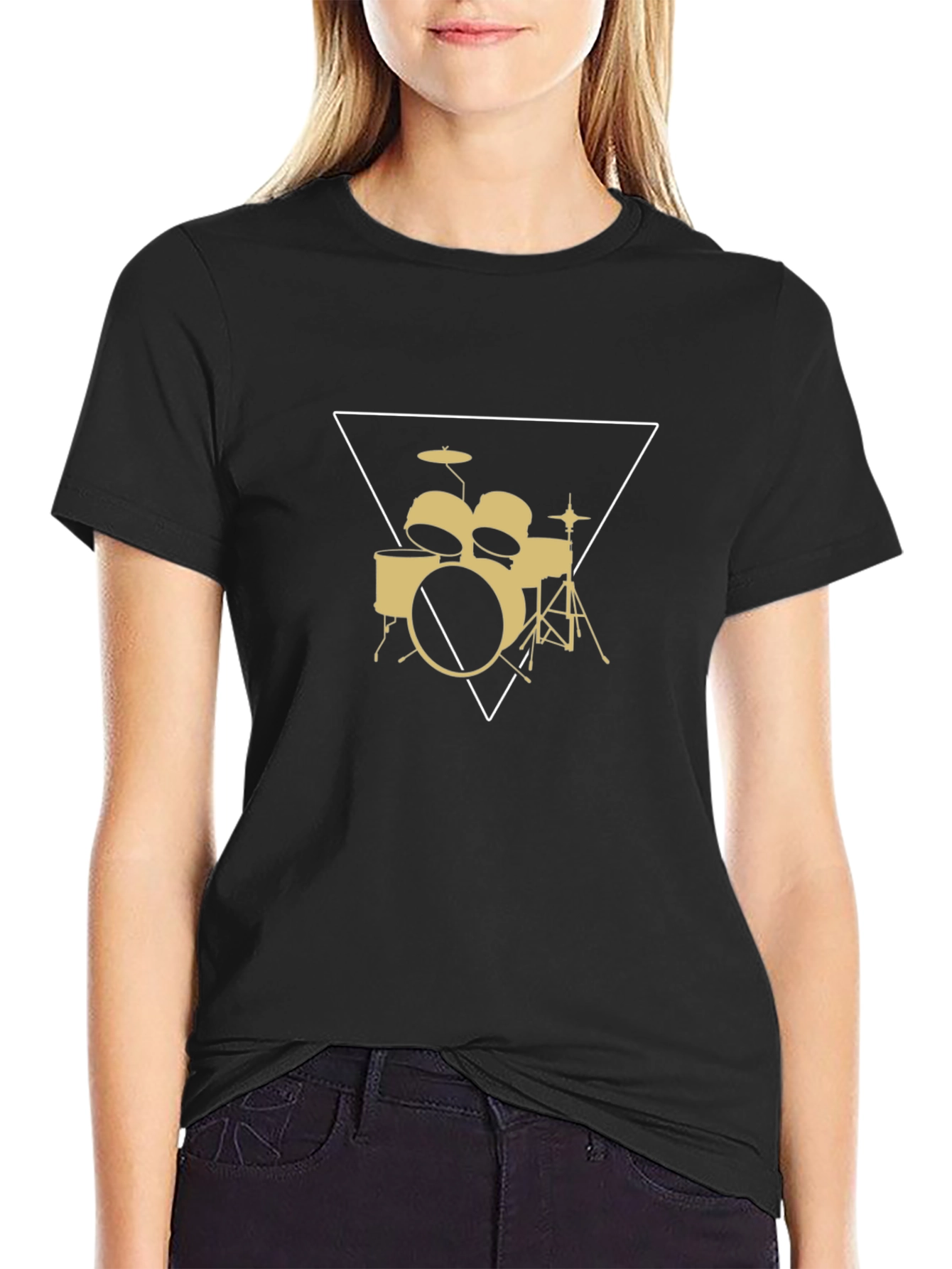 Drum Set Graphic Tee - Band Musician T-Shirt