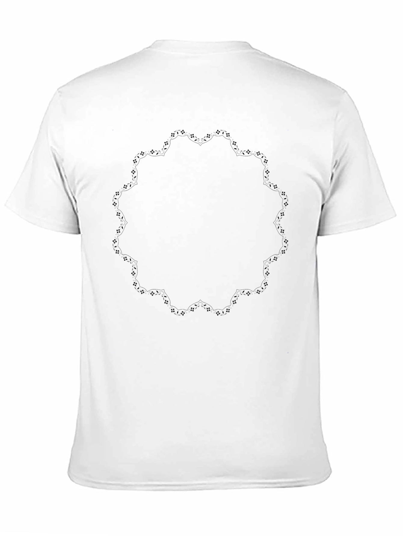 Mens Black T-Shirt with Subtle Ornamental Circle Design