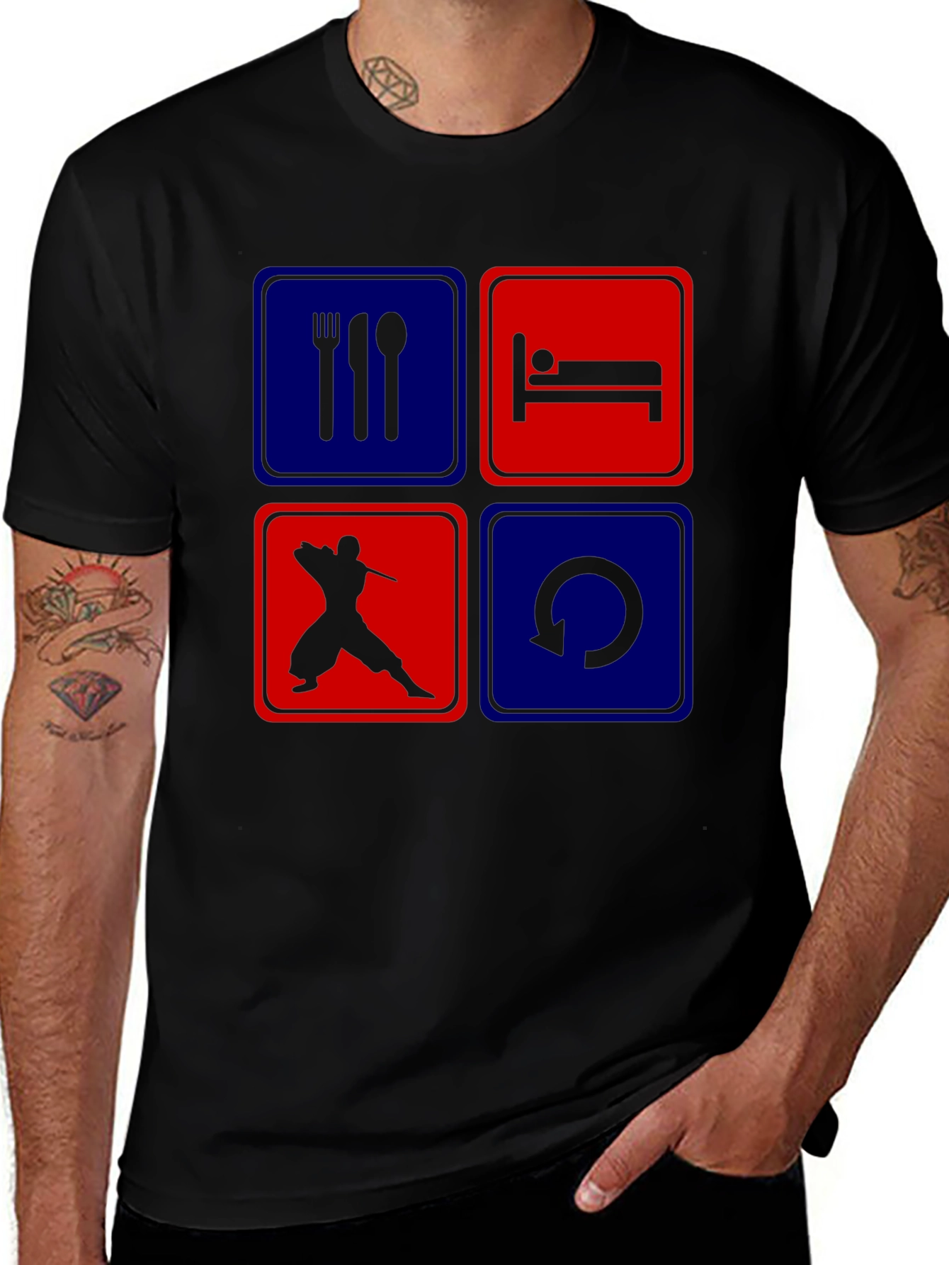 Eat Sleep Ninja Repeat T-Shirt Graphic Tee