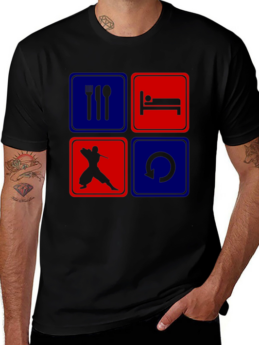 Eat Sleep Ninja Repeat T-Shirt Graphic Tee