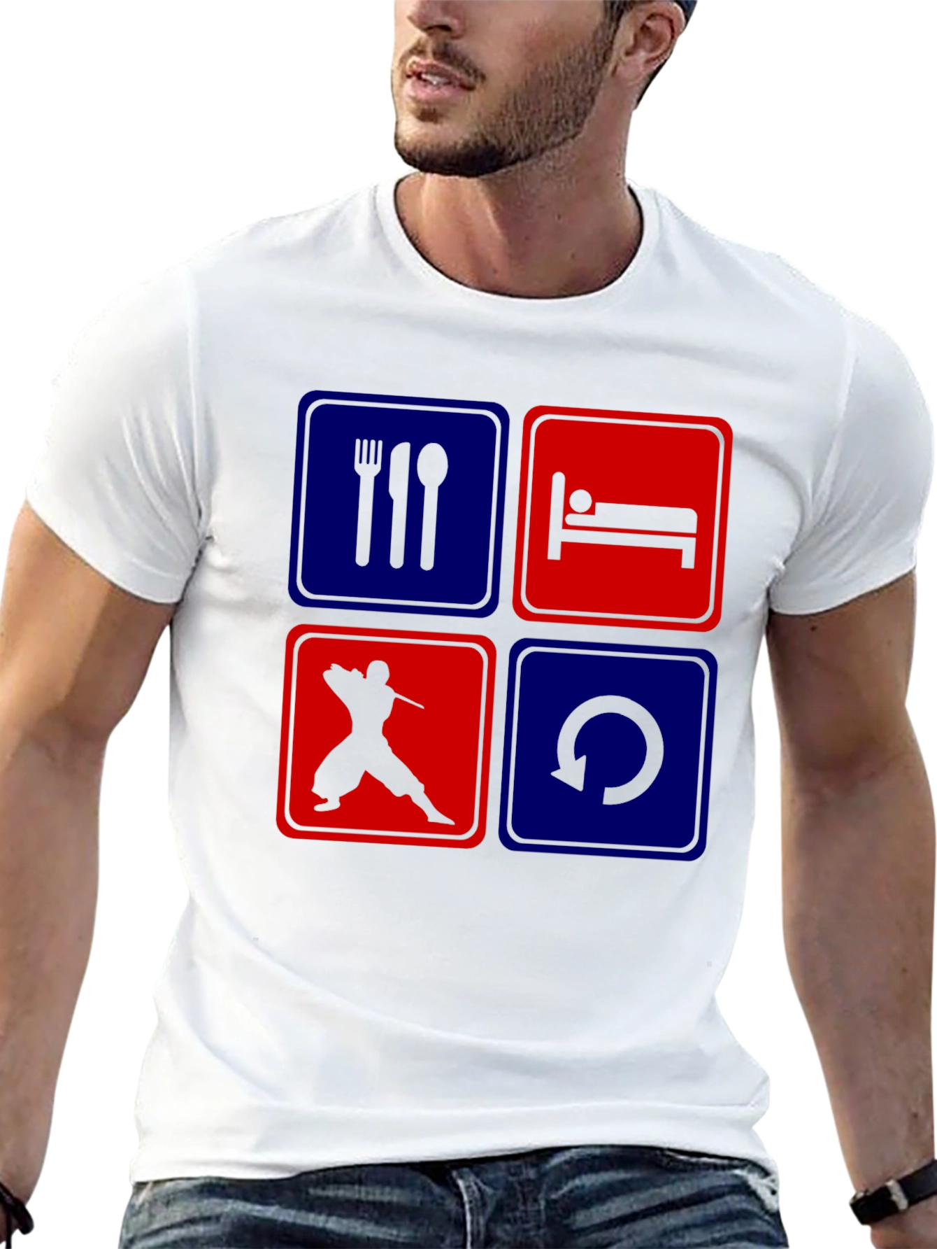 Eat Sleep Ninja Repeat T-Shirt Graphic Tee
