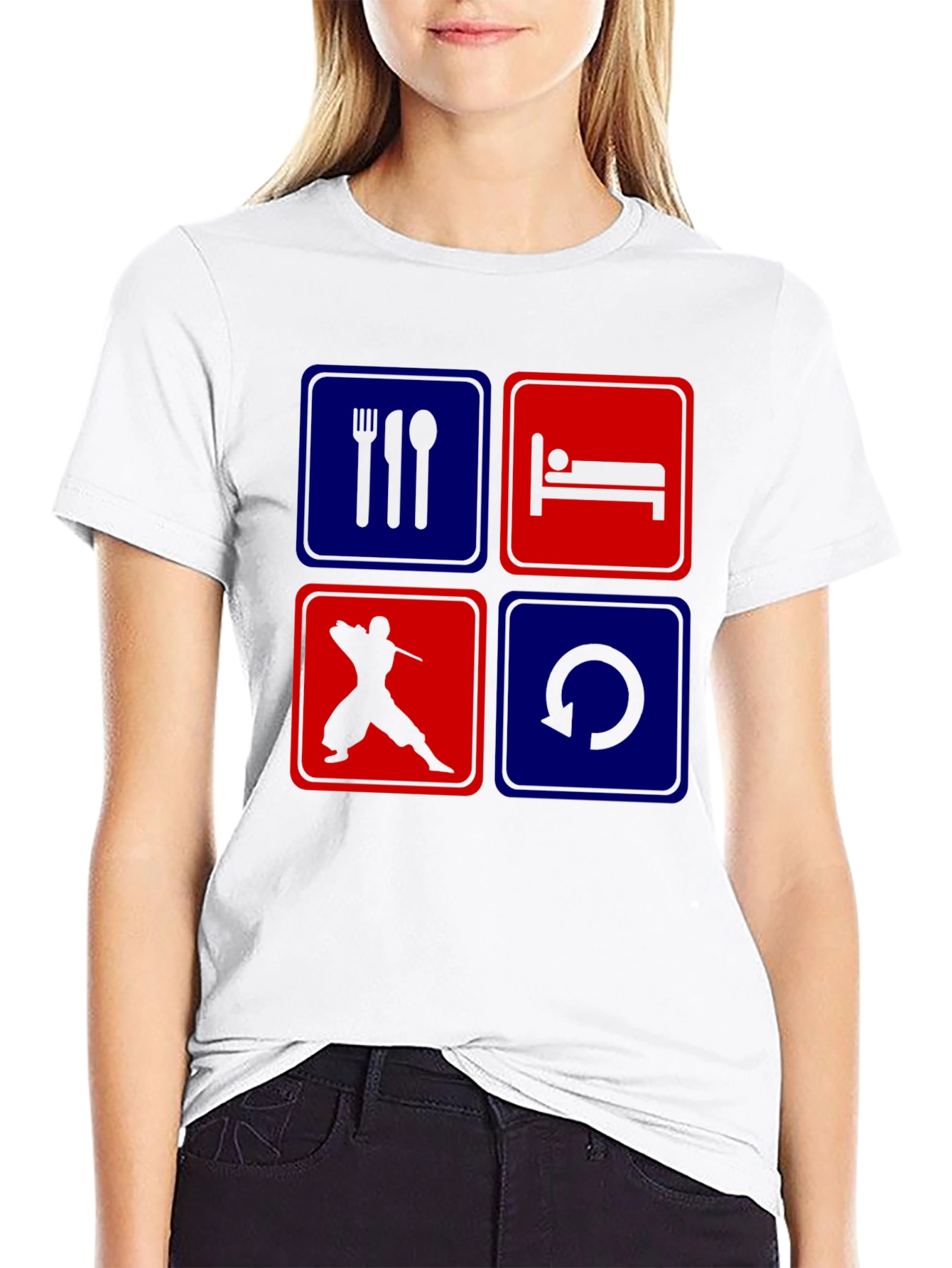 Eat Sleep Ninja Repeat T-Shirt Graphic Tee