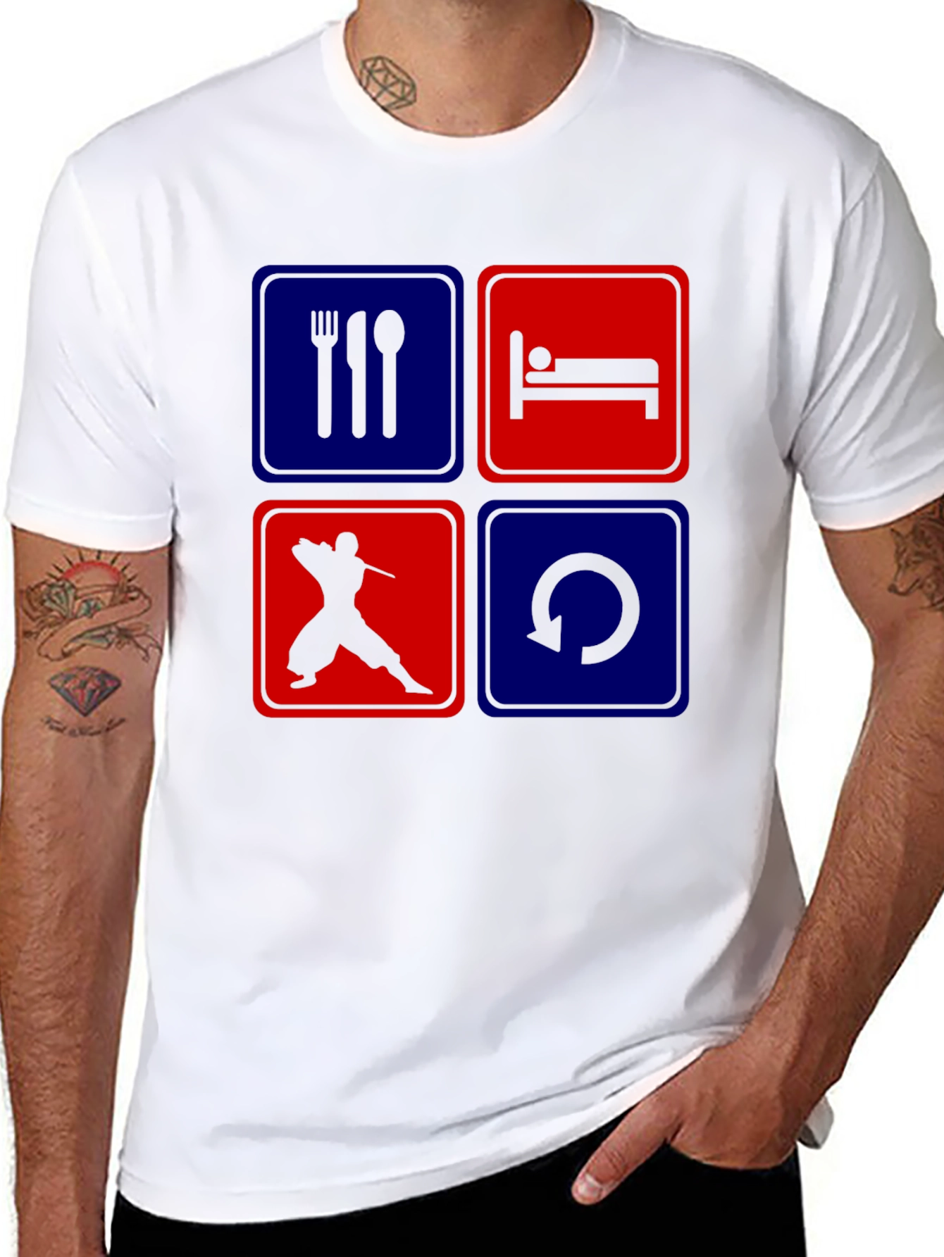 Eat Sleep Ninja Repeat T-Shirt Graphic Tee