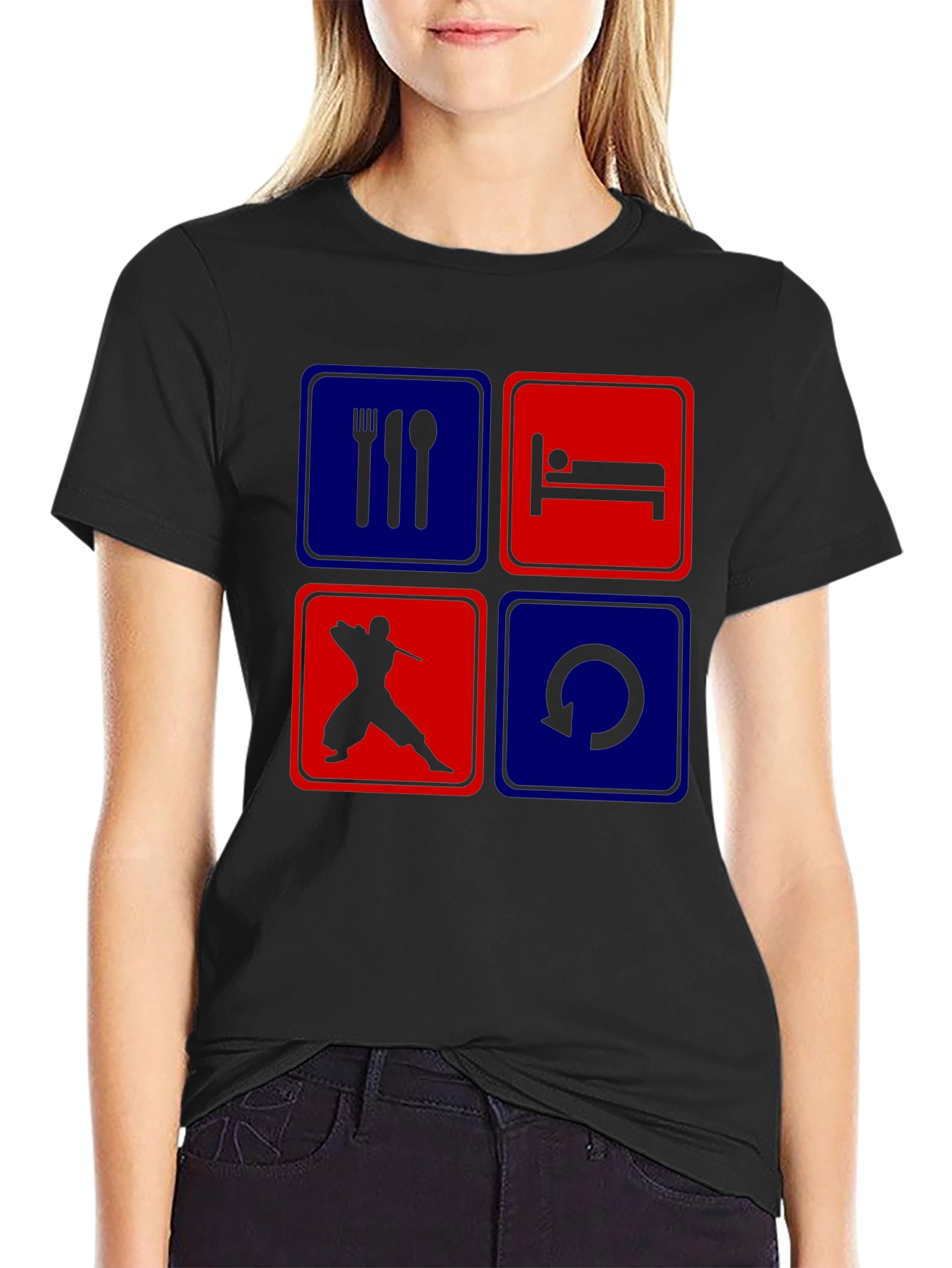 Eat Sleep Ninja Repeat T-Shirt Graphic Tee