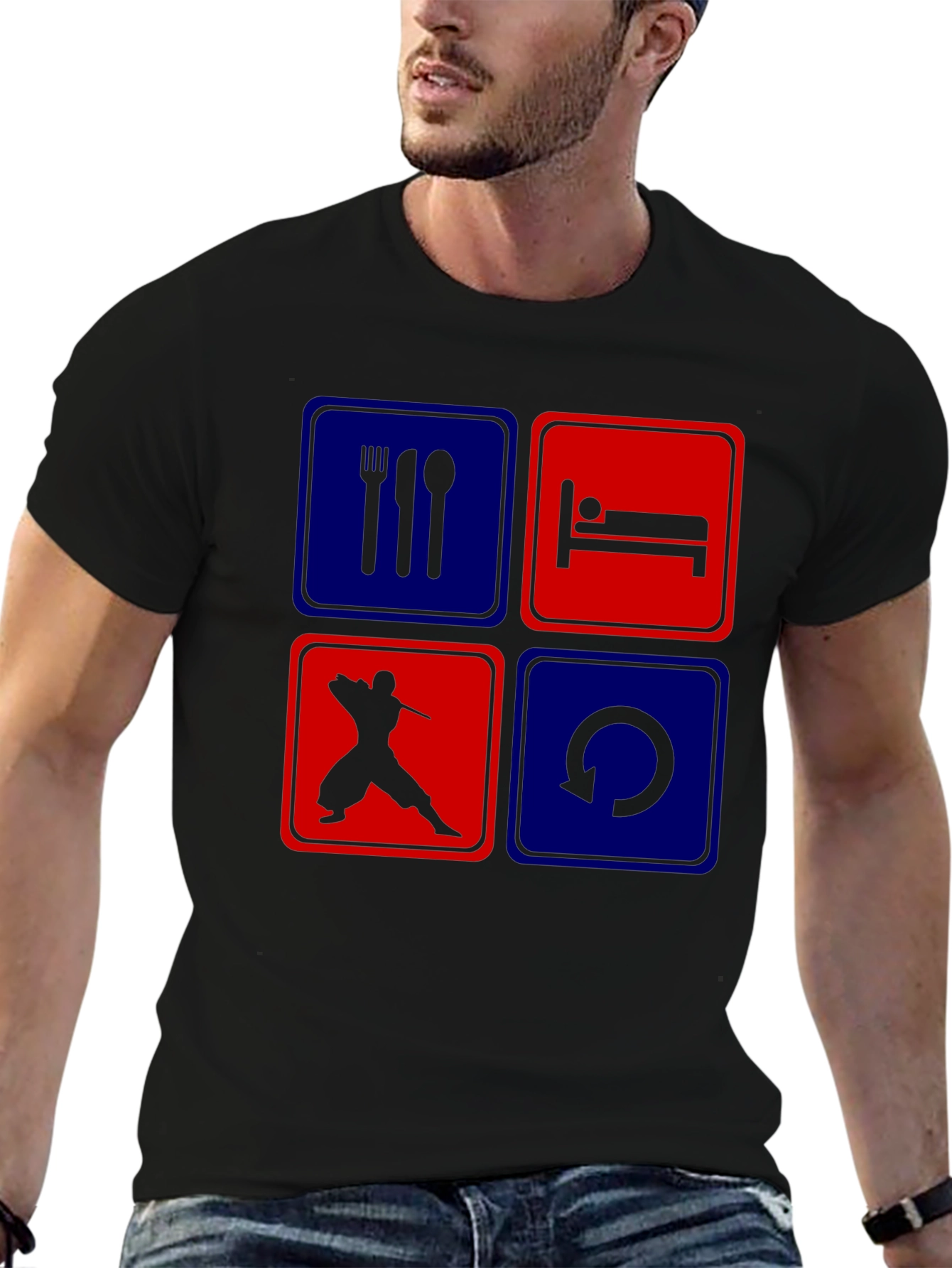 Eat Sleep Ninja Repeat T-Shirt Graphic Tee