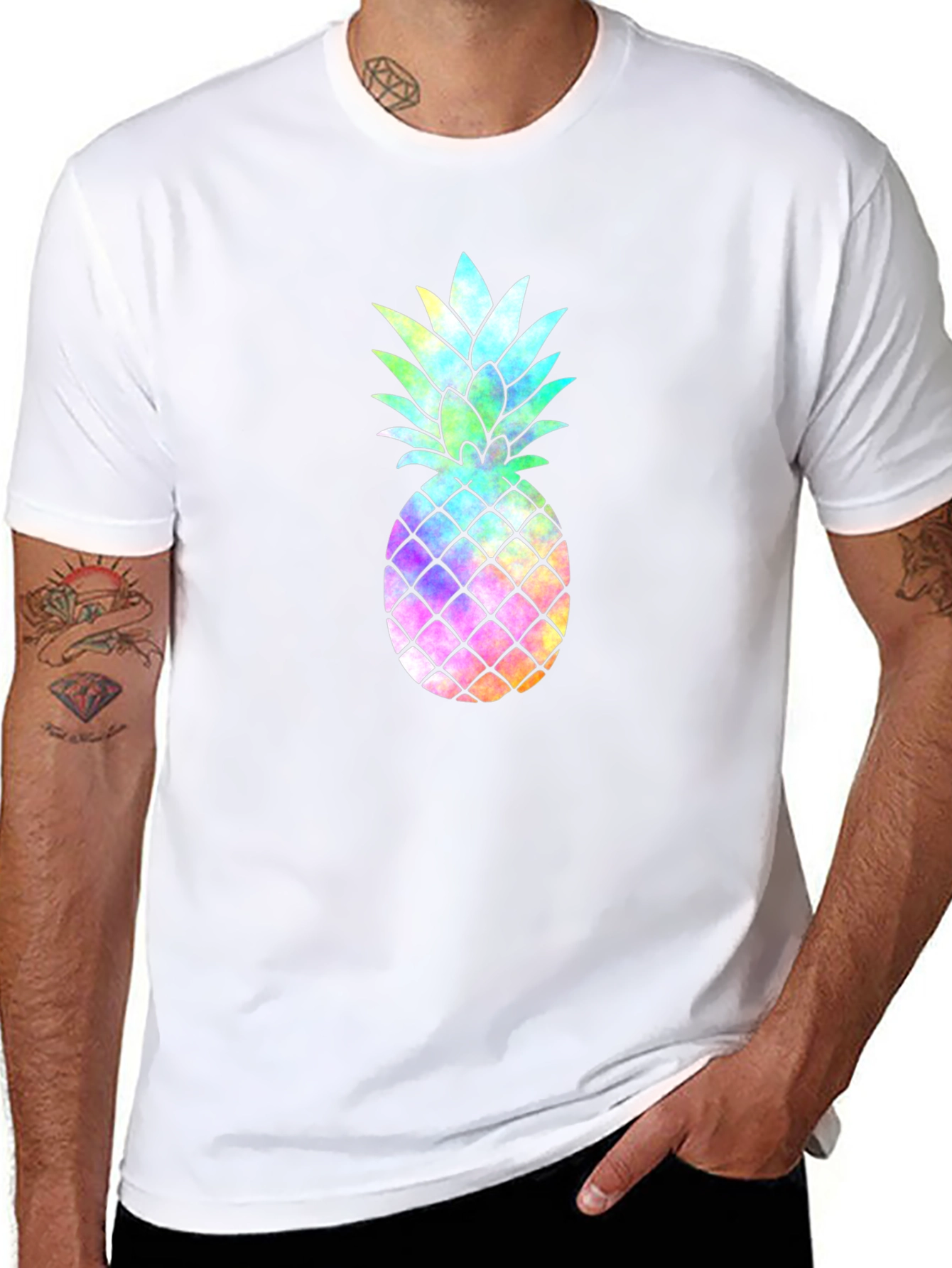 Tie-Dye Pineapple Graphic Tee - Funky Style