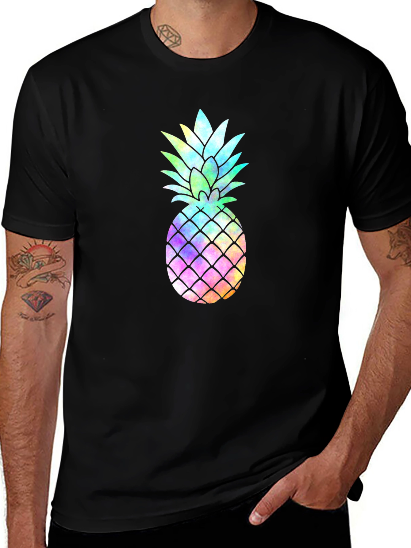 Tie-Dye Pineapple Graphic Tee - Funky Style