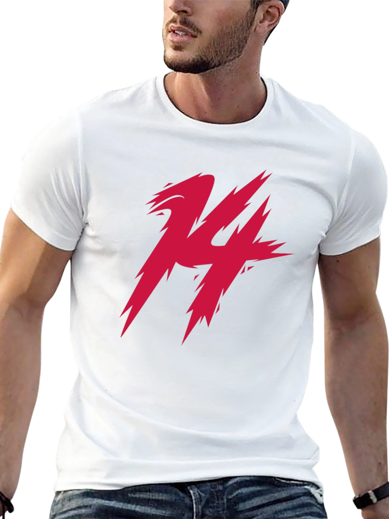 Edgy Red 14 Graphic Print Black Tee