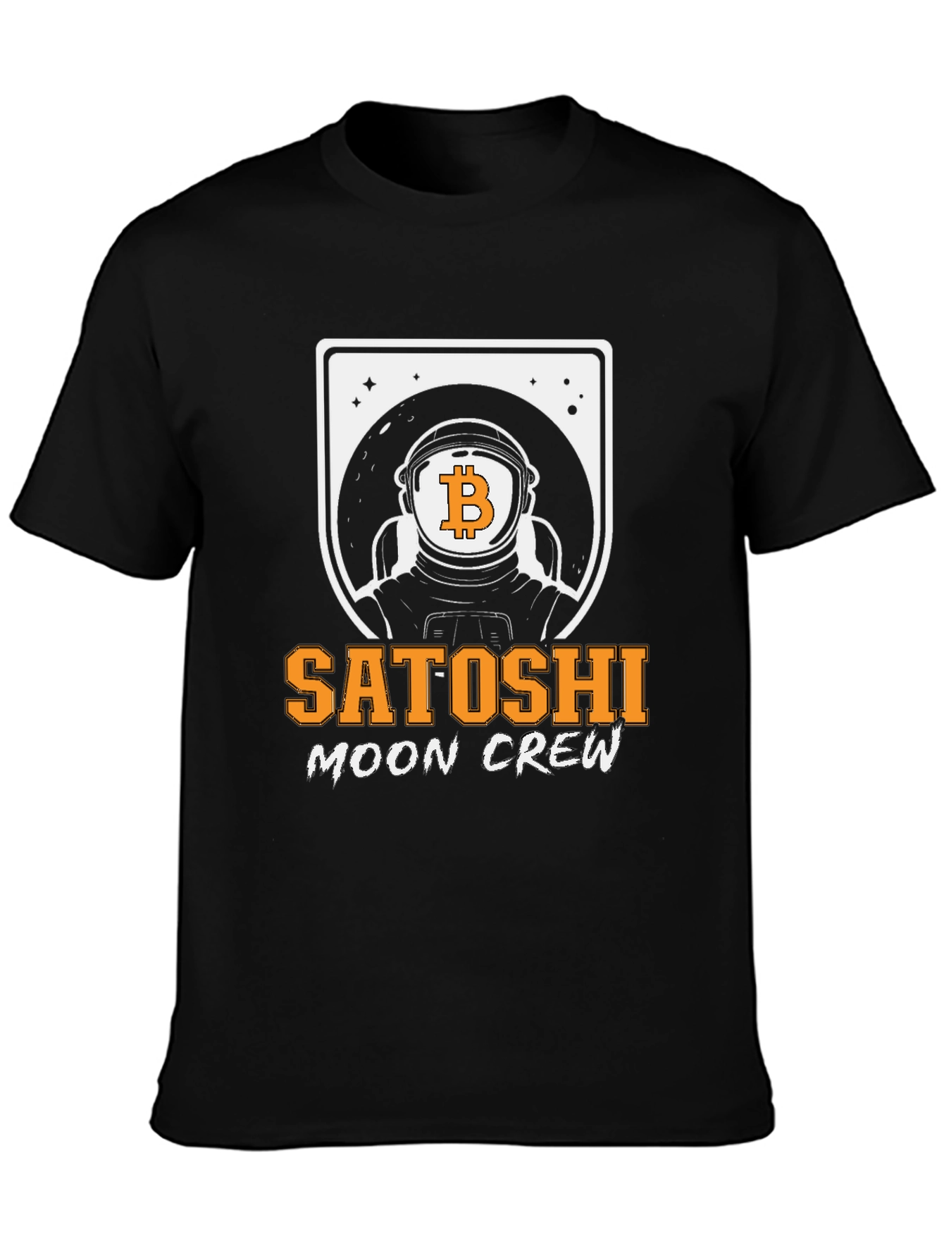 Satoshi Moon Crew Graphic T-Shirt Crypto Astronaut Tee