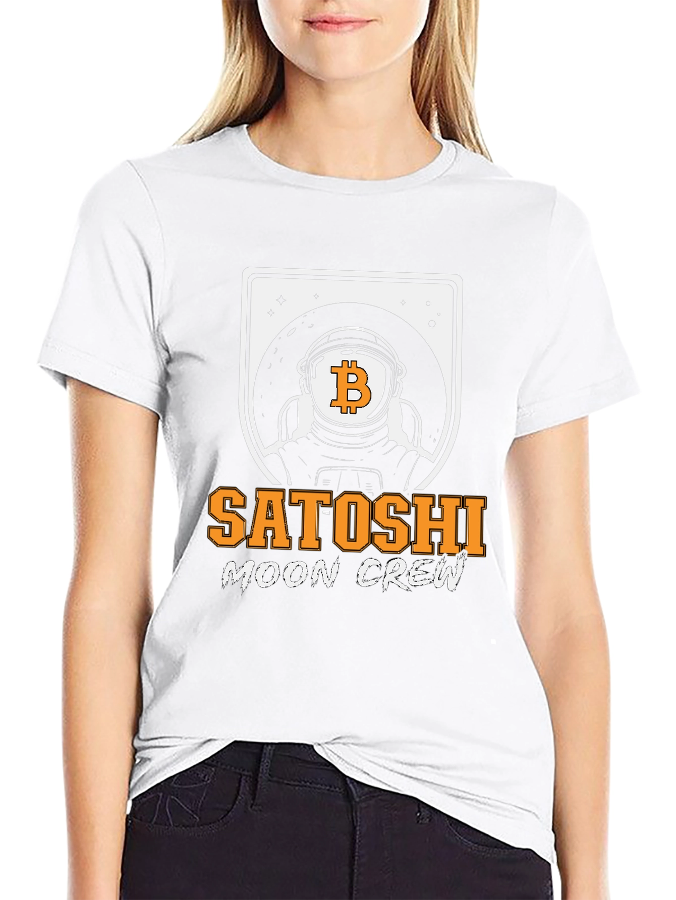 Satoshi Moon Crew Graphic T-Shirt Crypto Astronaut Tee