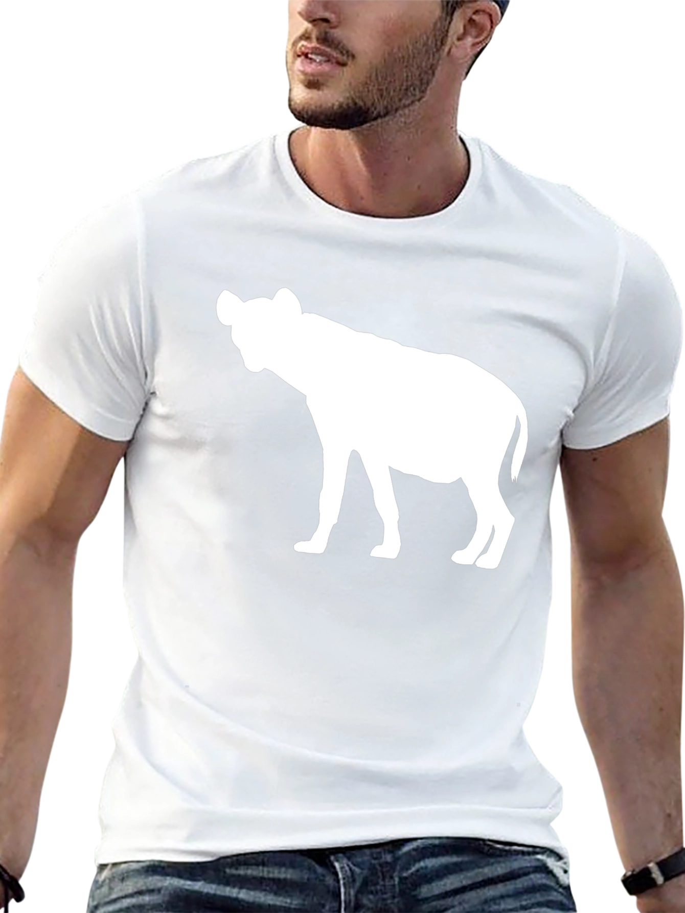 Hyena Silhouette Graphic Tee - Cool Animal Print