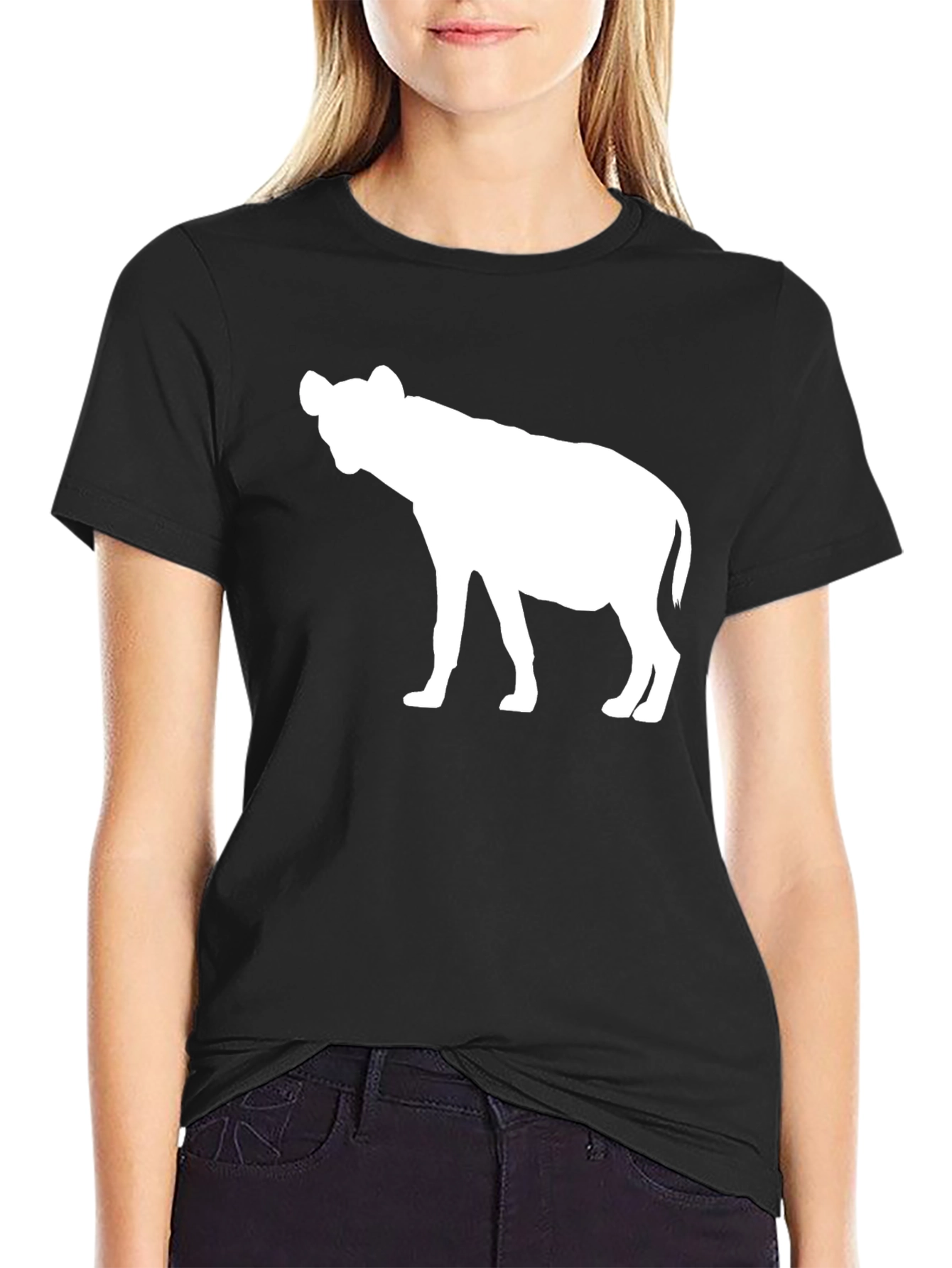Hyena Silhouette Graphic Tee - Cool Animal Print