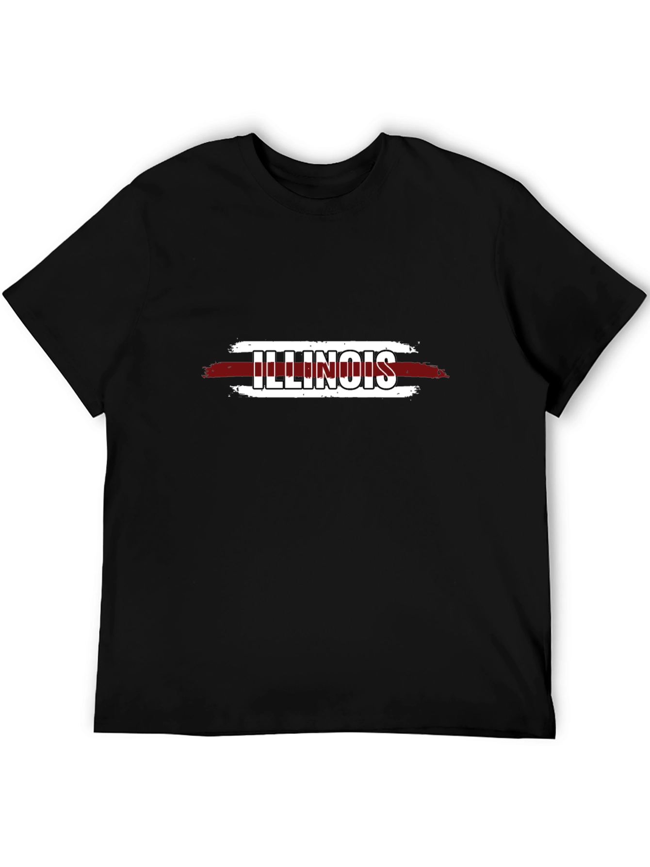 Illinois Graphic Tee - Black Cotton T-Shirt