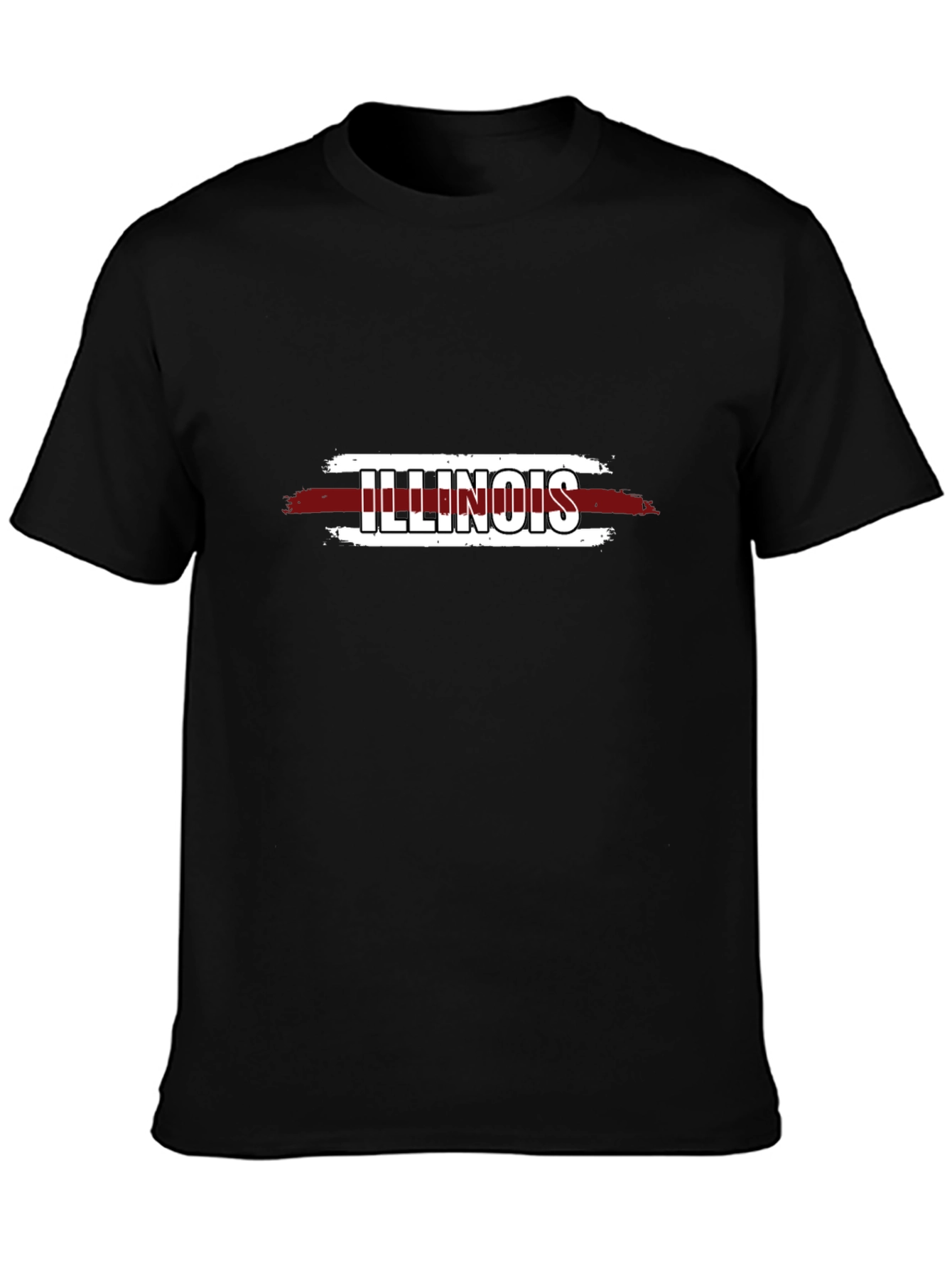 Illinois Graphic Tee - Black Cotton T-Shirt